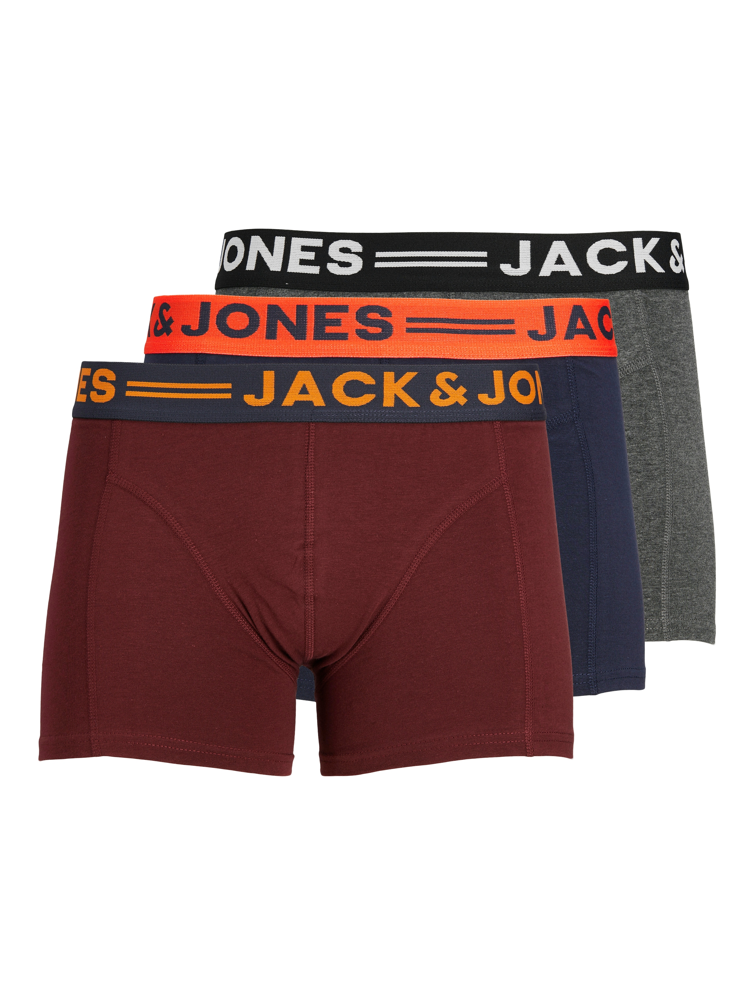 Jack & Jones Tronc »JACLICHFIELD TRUNKS 3 PACK NOOS« Paquet, 3 cuis mélange de coton, ceinture élastique