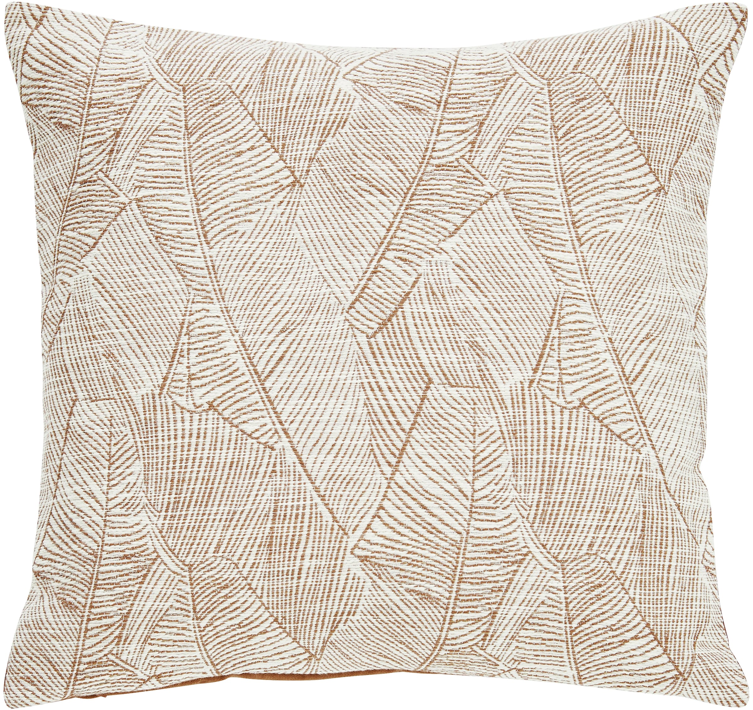 Image of done. Dekokissen "Leaf Lines" Kissenhülle vorderseitig Jacquardgewebt