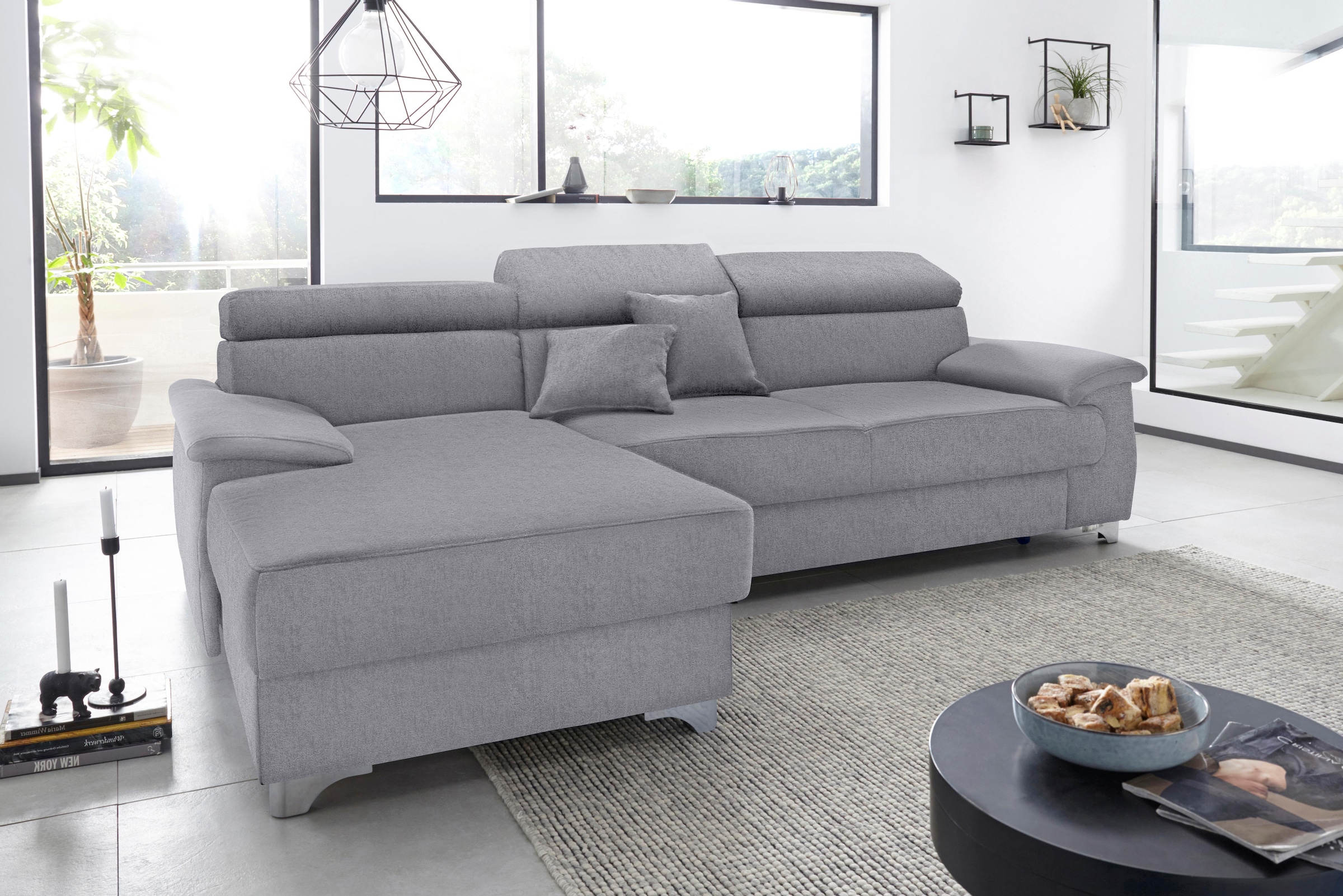 DOMO collection Ecksofa »Mira L-Form«, wahlweise mit Bettfunktion und Bettkasten