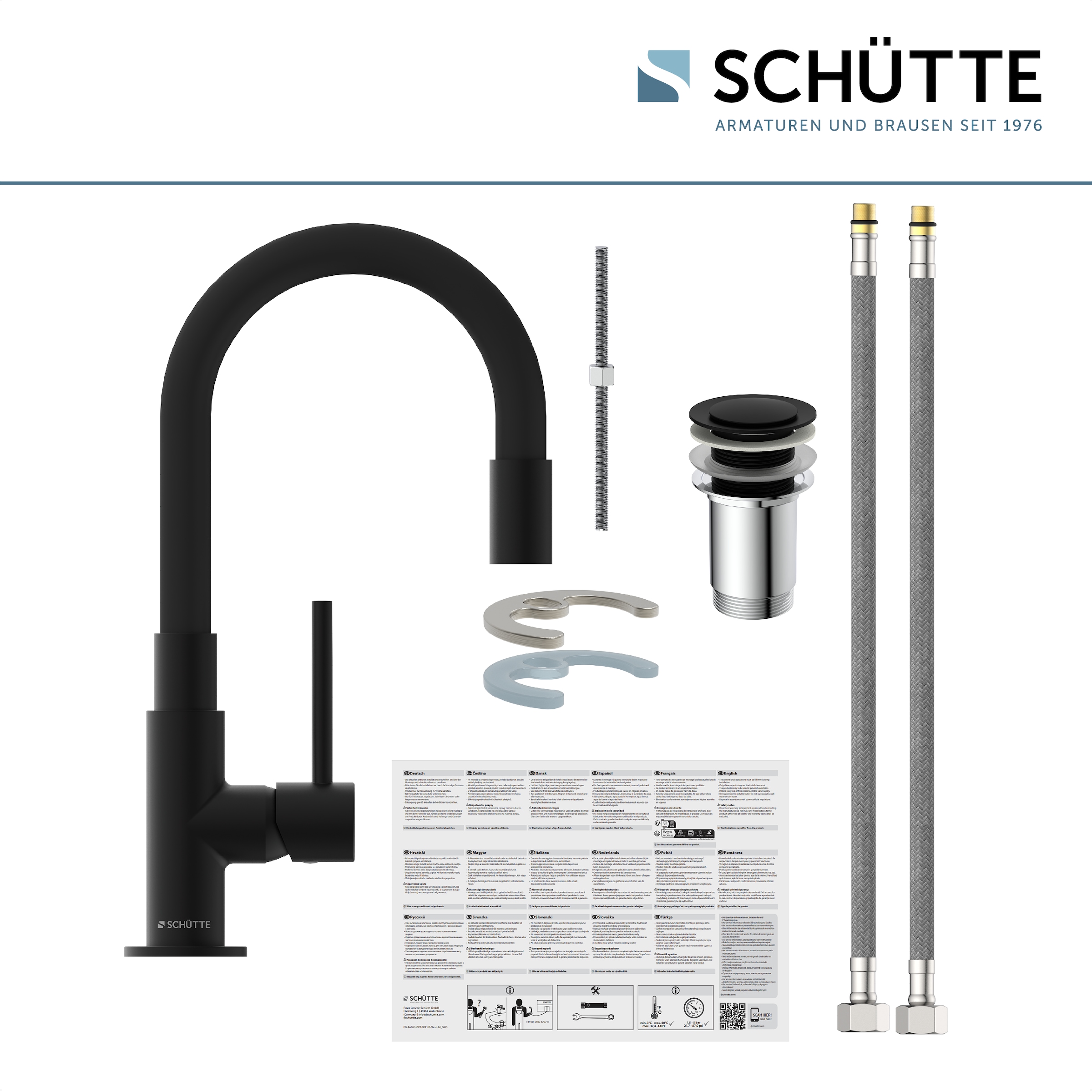Schütte Robinet de lavabo »GLASGOW« robinetterie haute pression bain, robinet pivotant à 360°
