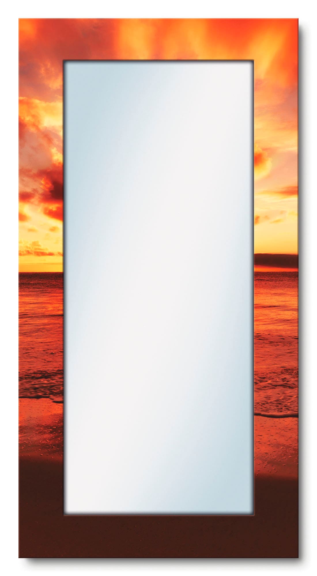 Image of Artland Dekospiegel »Schöner Sonnenuntergang Strand«, gerahmter Ganzkörperspiegel mit Motivrahmen, geeignet für kleinen, schmalen Flur, Flurspiegel, Mirror Spiegel gerahmt zum Aufhängen bei Ackermann Versand Schweiz