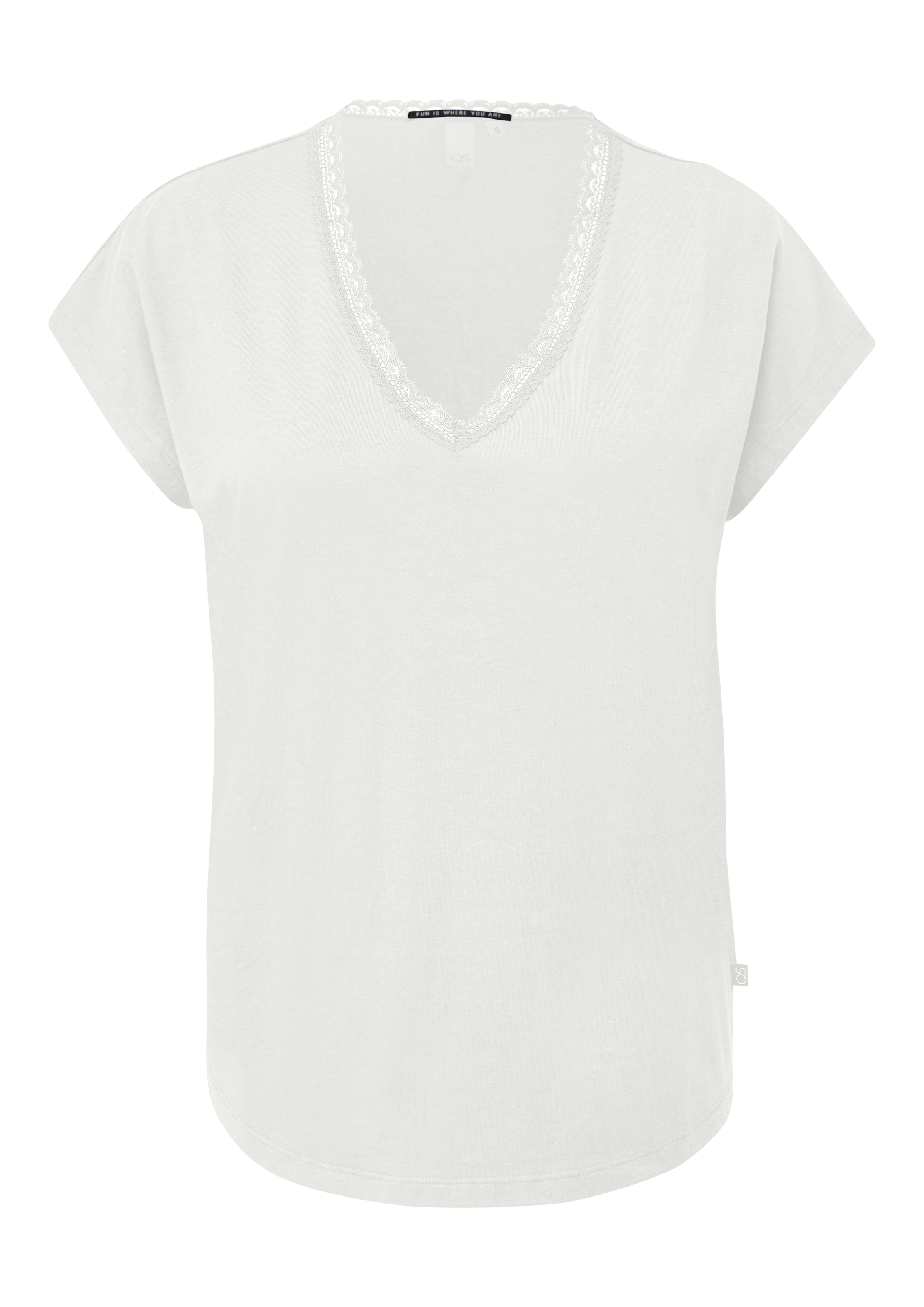 QS T-Shirt , mit Spitze am Ausschnitt
