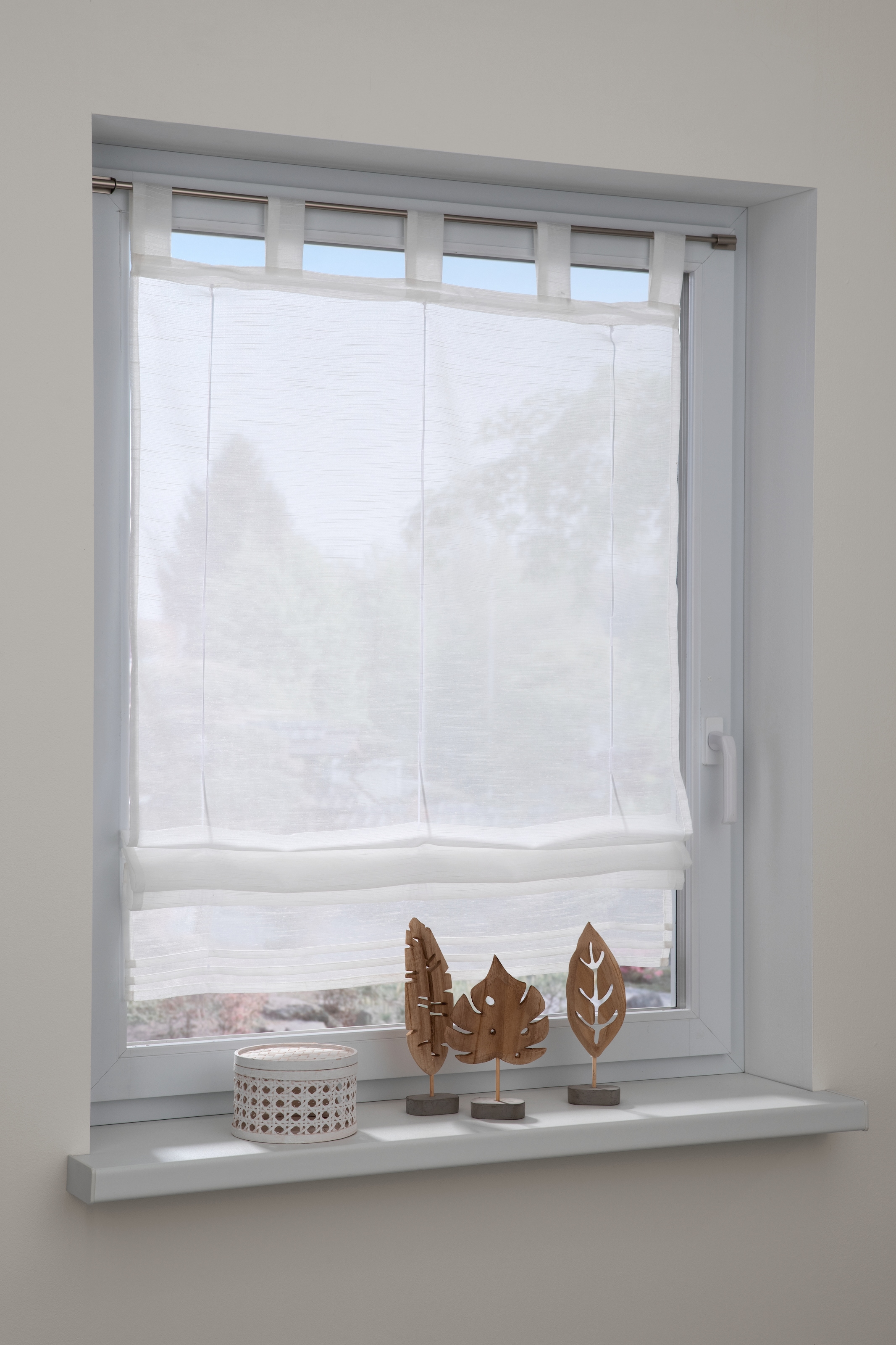 GARDINIA Paroi japonaise »Voile Schlaufen« mit Boucles ohne Bohren mit Satinbänder