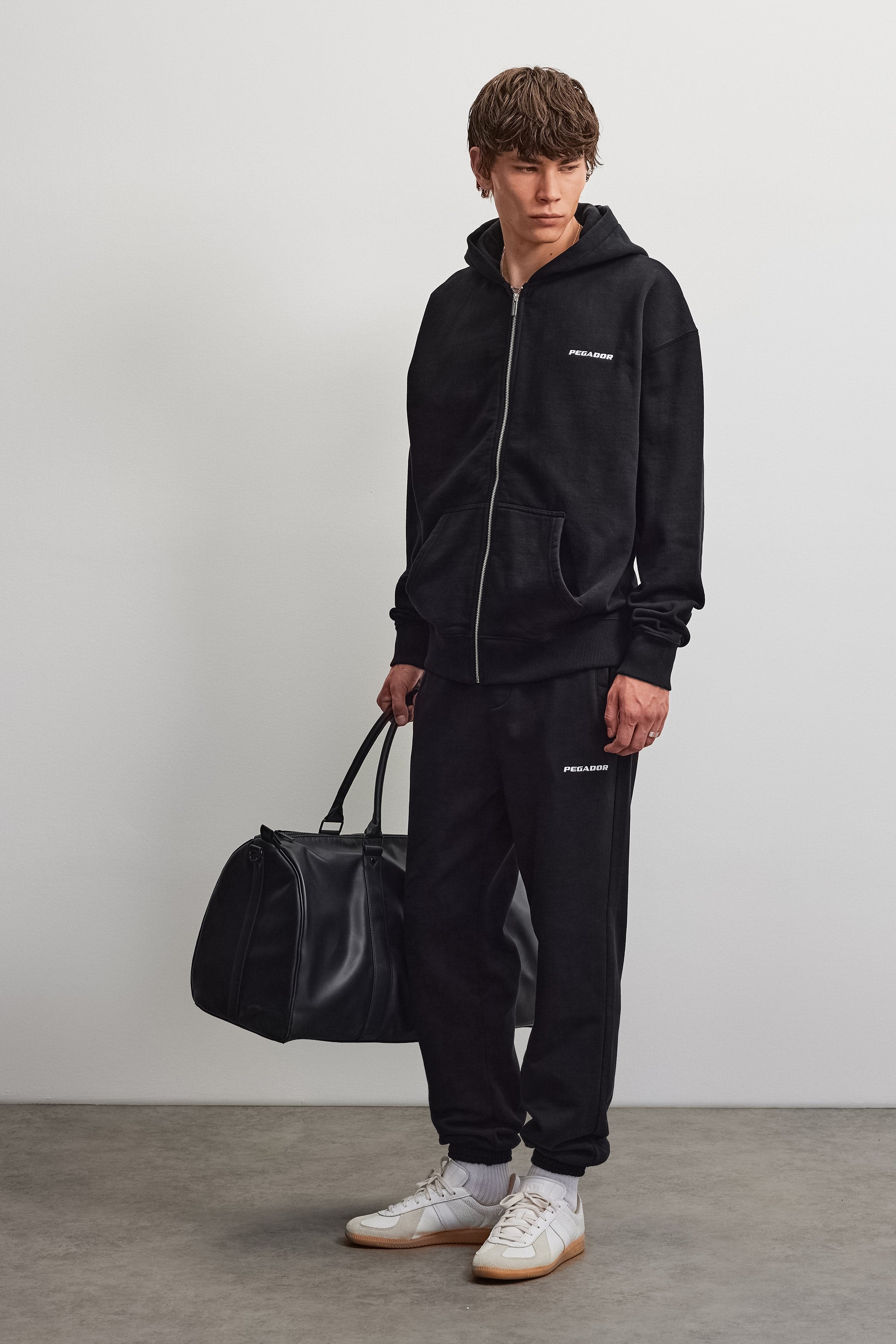 PEGADOR Sweat à capuche »Logo Oversized Sweat Jacket« mélange de coton, oversize