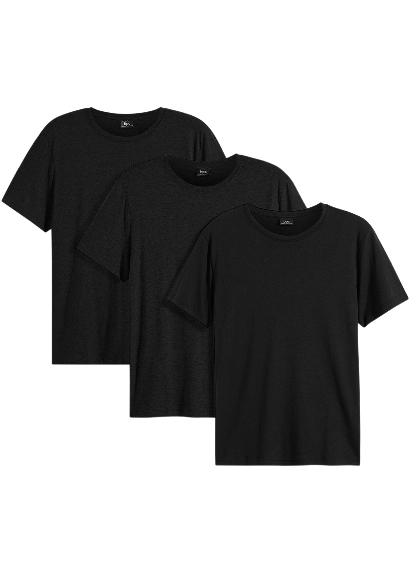 bonprix T-shirt »T-Shirt (3er Pack)« Paquet, 3 cuis coupe régulière confortable, col rond, tissu léger