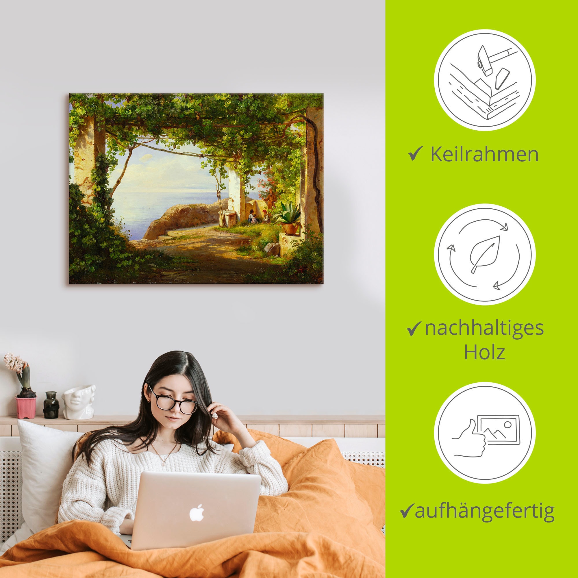 Artland Leinwandbild »Sorrento. 1875« Garten 1 Stk. tlg. auf Holzrahmen gespannt