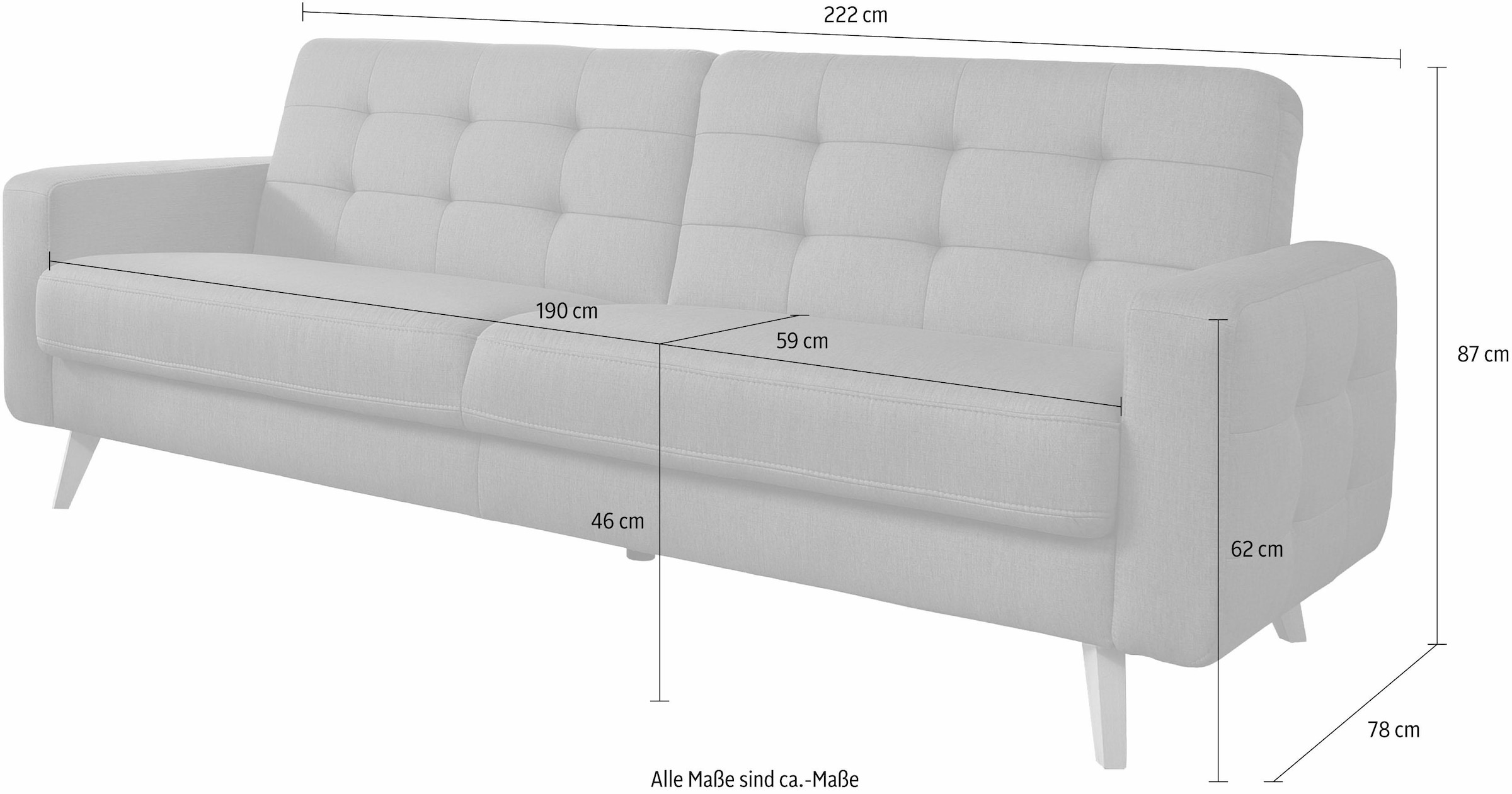 exxpo - sofa fashion 3-Sitzer »Nappa«, mit Bettfunktion und Bettkasten