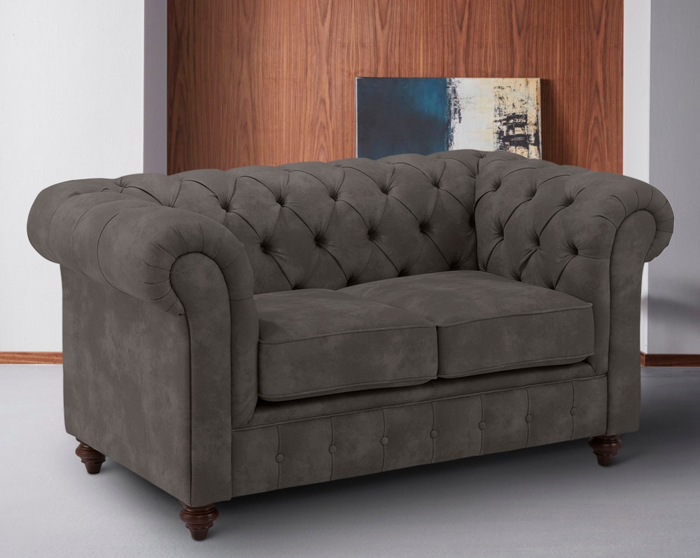 Home affaire Chesterfield-Sofa »Chesterfield 2-Sitzer B/T/H: 150/89/74 cm«, mit hochwertiger Knopfheftung, auch in Leder