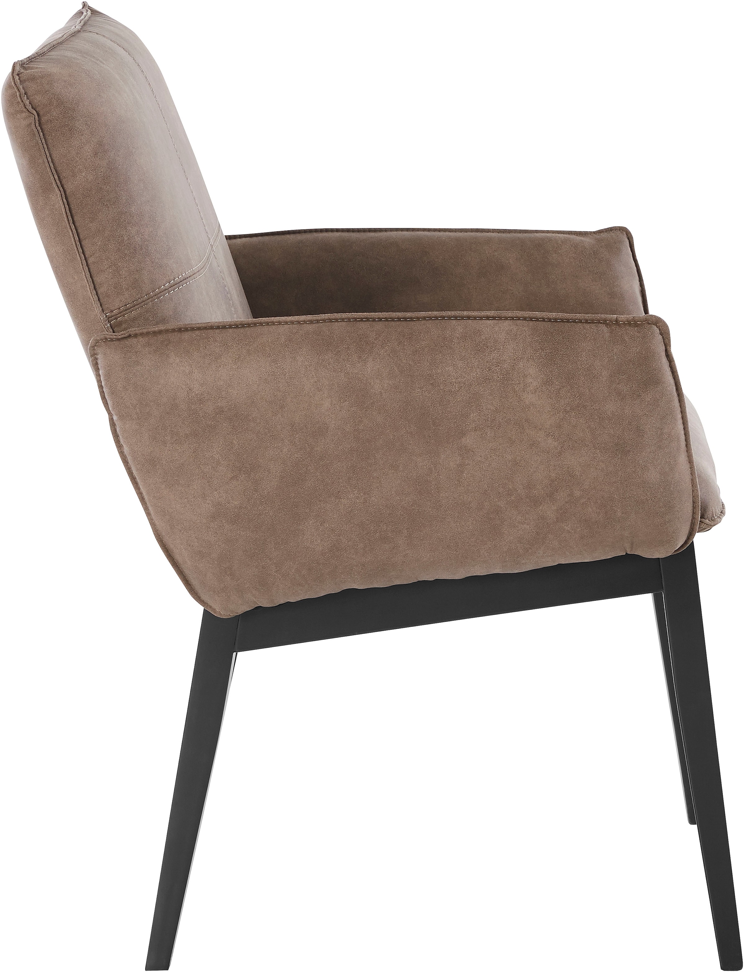 Home affaire Armlehnstuhl »Model 6« (Set) 2 Stk.Bezug in Microfaser oder Leder, Gestell ist Buche in schwarz lackiert