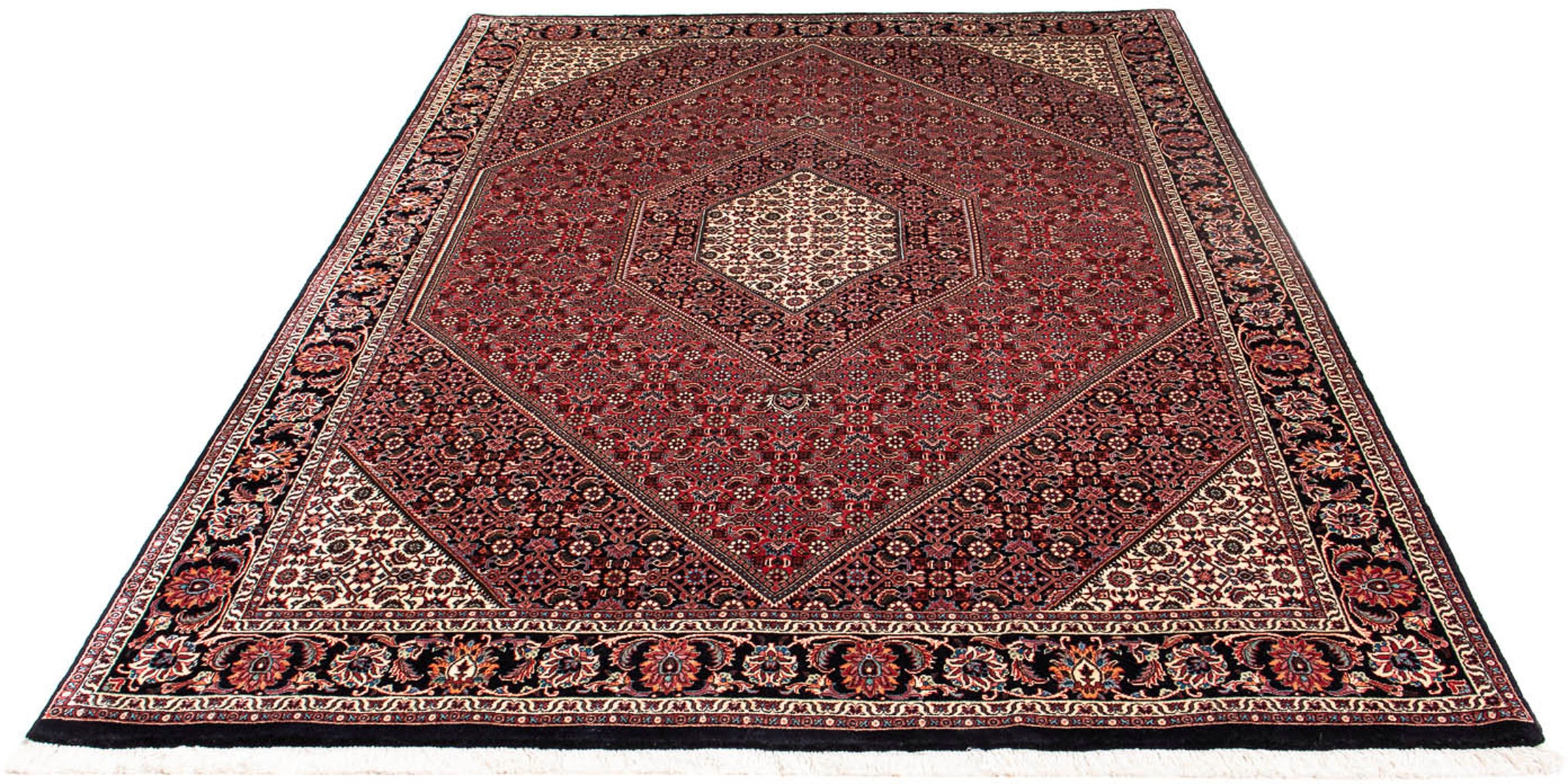 Image of morgenland Orientteppich »Perser - Bidjar - 240 x 166 cm - dunkelrot«, rechteckig, 15 mm Höhe, Wohnzimmer, Handgeknüpft, Einzelstück mit Zertifikat bei Ackermann Versand Schweiz