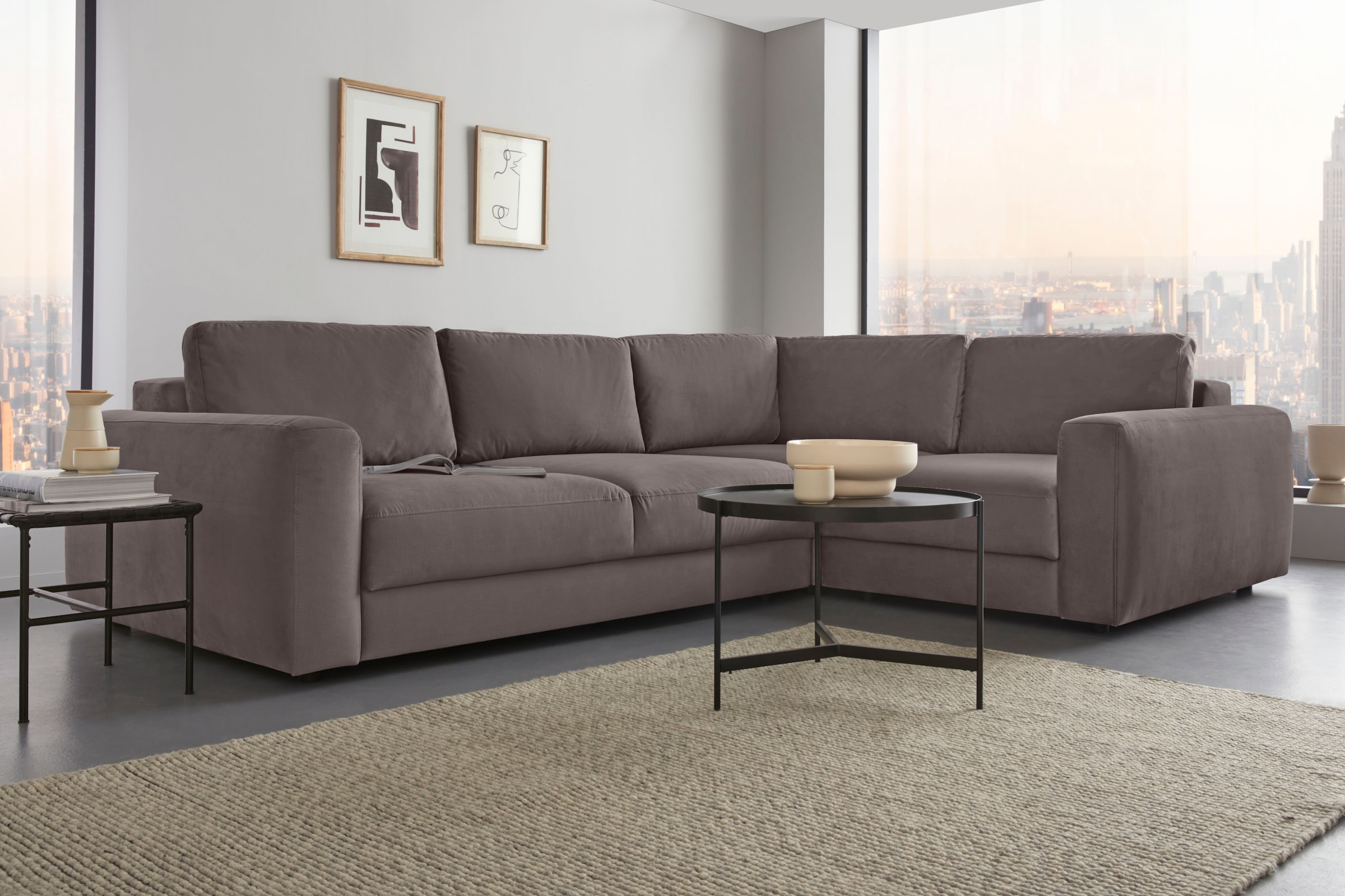 Image of Home affaire Ecksofa "Bloomfield, Breite 304cm, Mega Polsterecke mit viel Platz, L-Form" extra tiefe Sitzfläche, wahlweise mit Sitztiefenverstellung