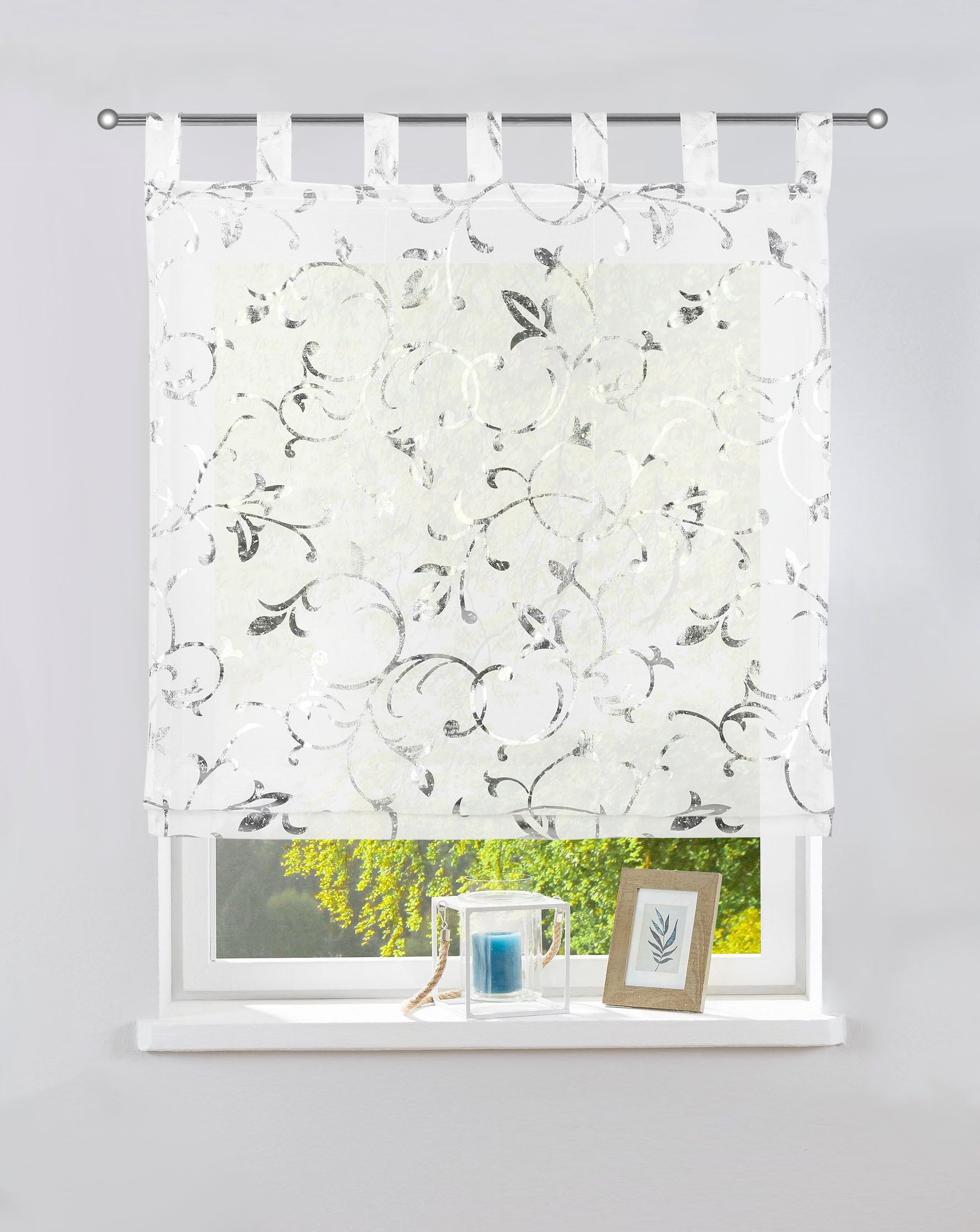 Image of DELAVITA Raffrollo »ROANA«, mit Schlaufen, transparent, bedruckt, verschiedene Grössen bei Ackermann Versand Schweiz