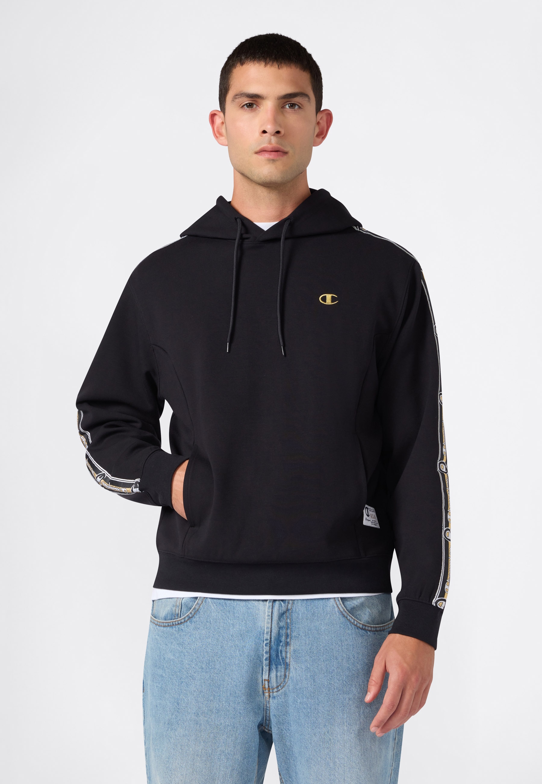 Image of Champion Kapuzensweatshirt "SPORTWEAR HOODIE Relax Fit Stretch Cotton", mit sportlichem Stil, aus Polyester, Baumwolle und Elasthan, Relax Fit