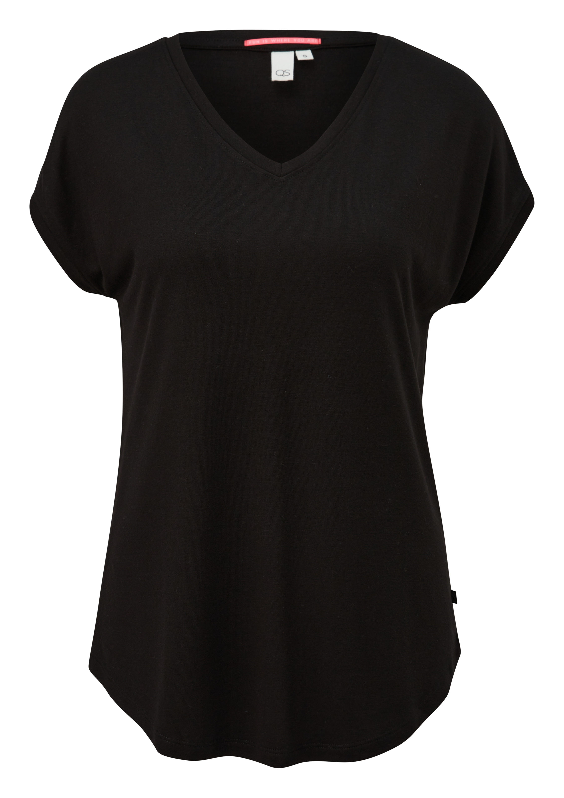 QS T-Shirt mit V-Ausschnitt