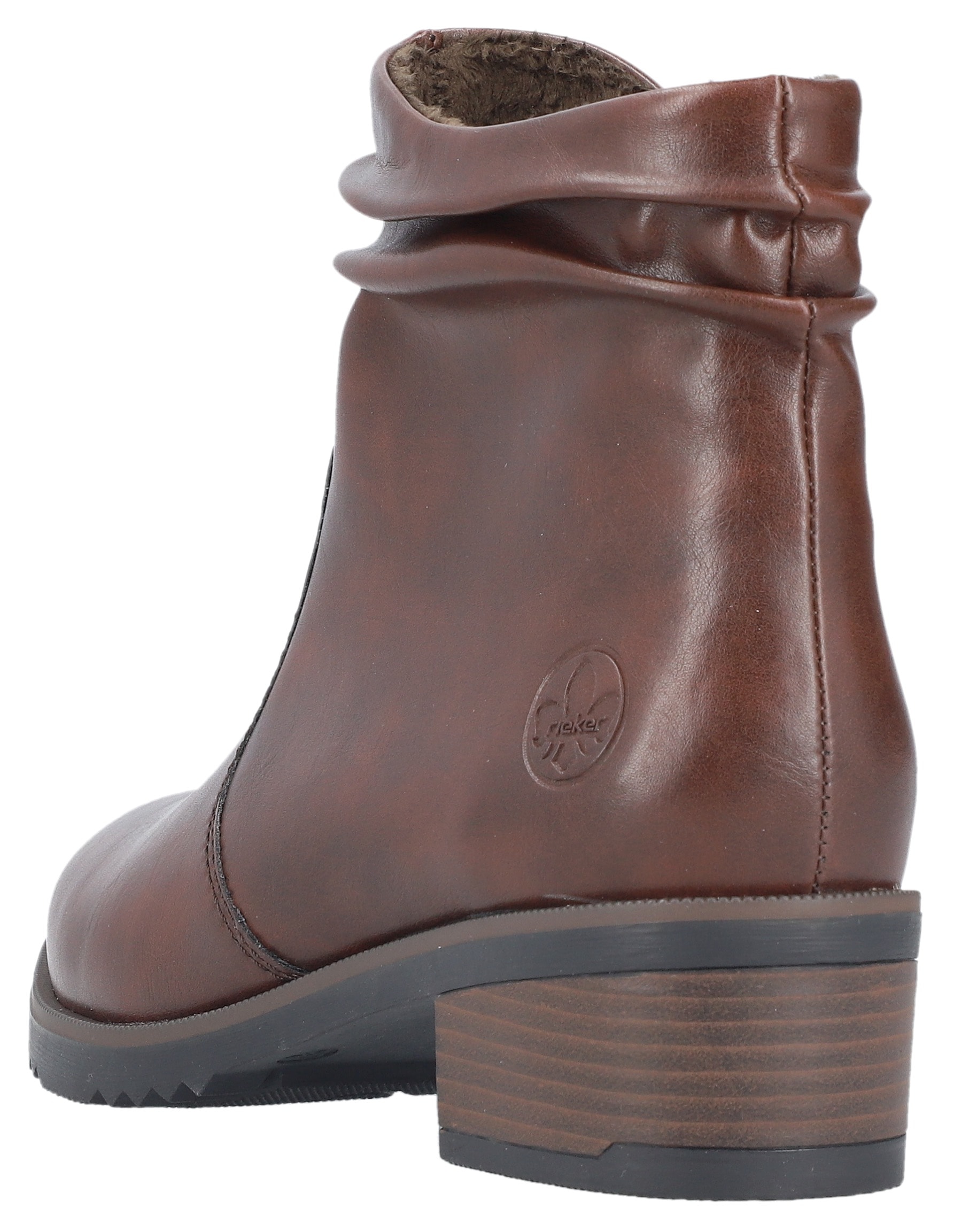Rieker Stiefelette, Boots, Blockabsatz, slouchy Schaft, mit Innenreissverschluss