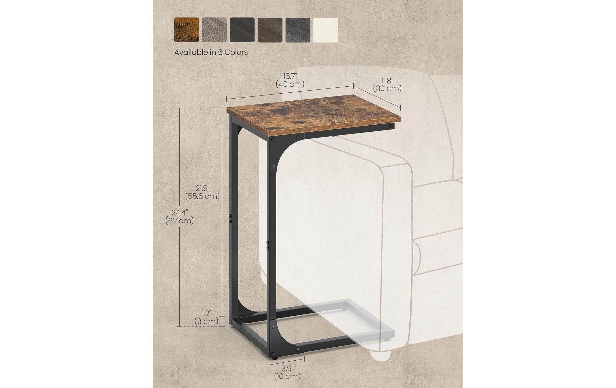 VASAGLE Table d'appoint »C-förmig 30 x 62 cm«