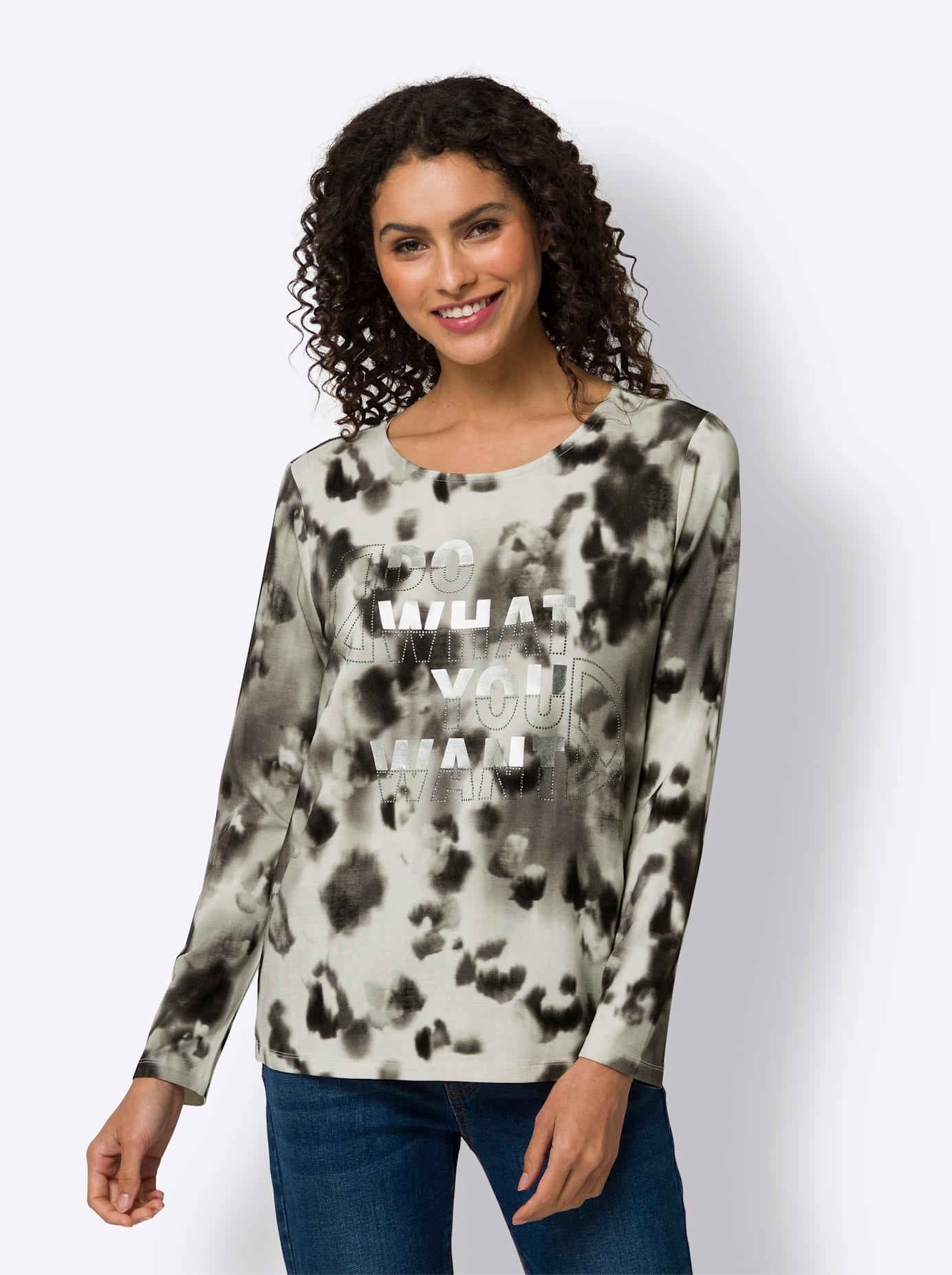 heine Langarmshirt »Druck-Shirt«, (1 tlg.)
