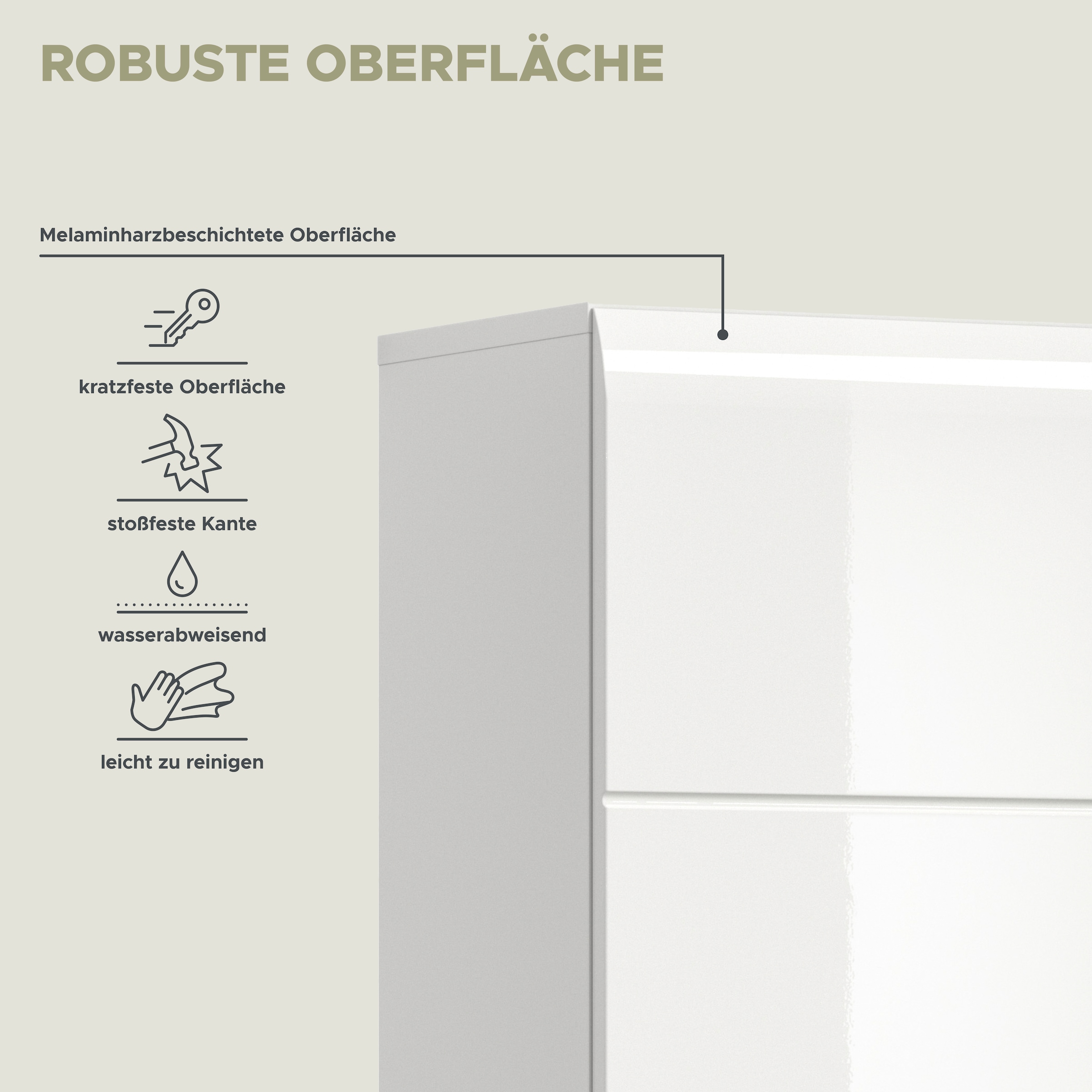 INOSIGN Stauraumschrank 1 Stk. tlg. Florenz, Hochschrank, Weiss Hochglanz Tiefzieh, 185 cm hoch, Bad