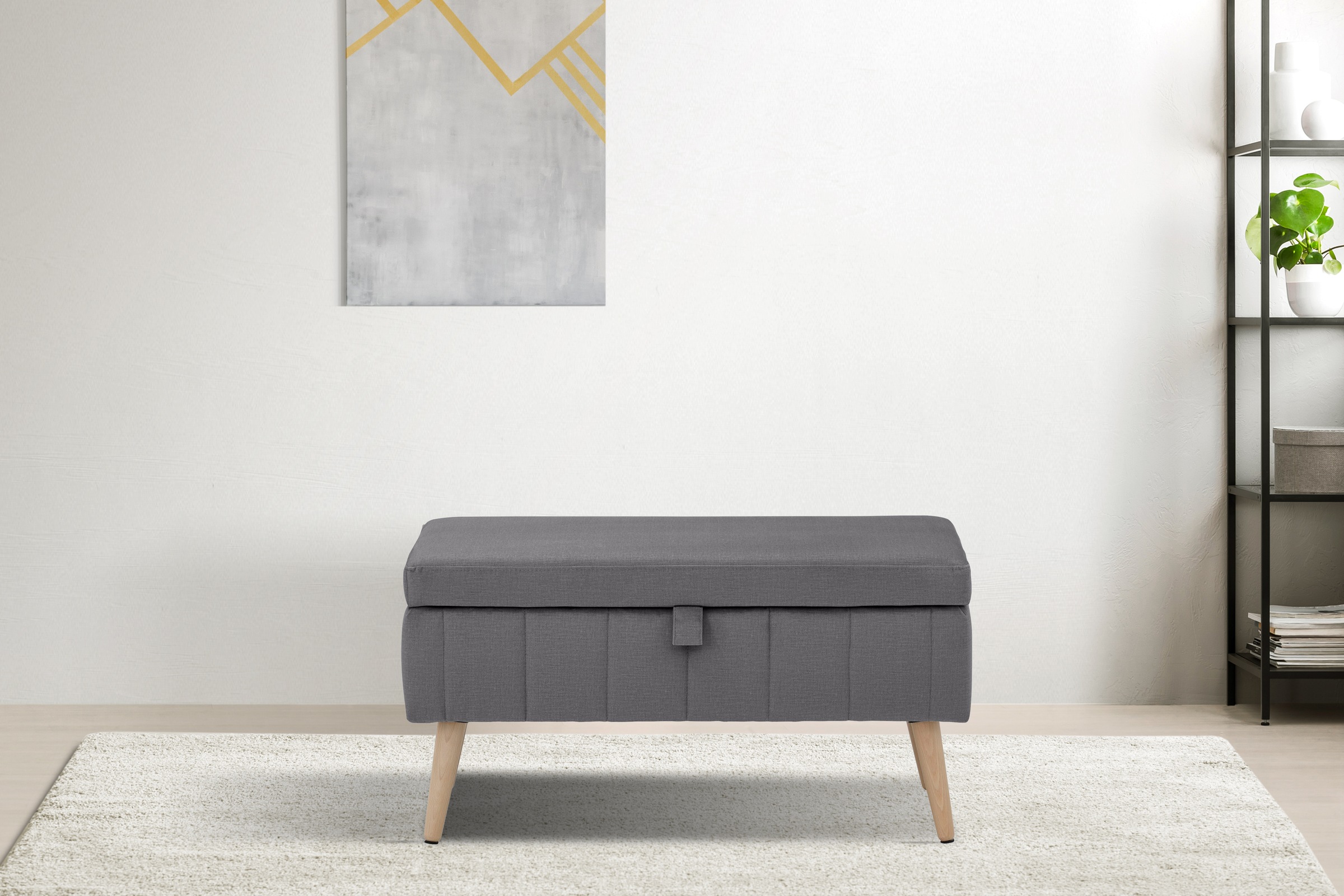 Image of GOODproduct Truhenbank "AMIRA Sitzbank mit Stauraum, Masse B/T/H: 81/36/43 cm" mit Staufach, in 3 Bezugsqualitäten mit feiner Steppung