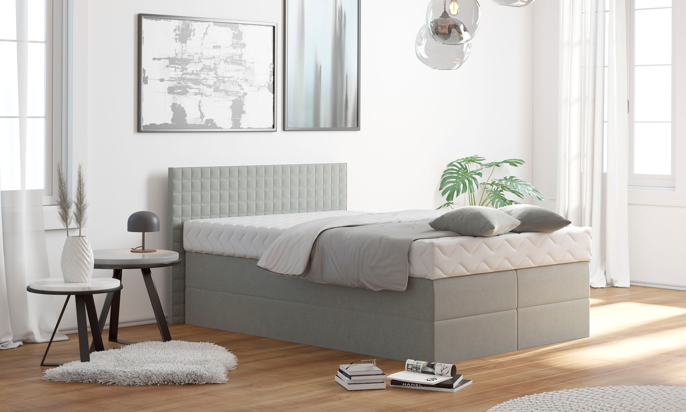 Image of Westfalia Schlafkomfort Boxspringbett mit Zierkissen, wahlweise mit Topper