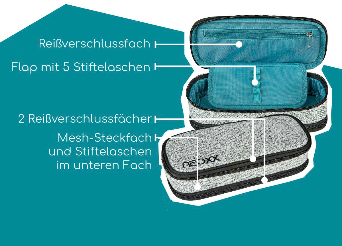 neoxx Schreibgeräteetui »Schlamperbox, Catch, Wool the World«, aus recycelten PET-Flaschen