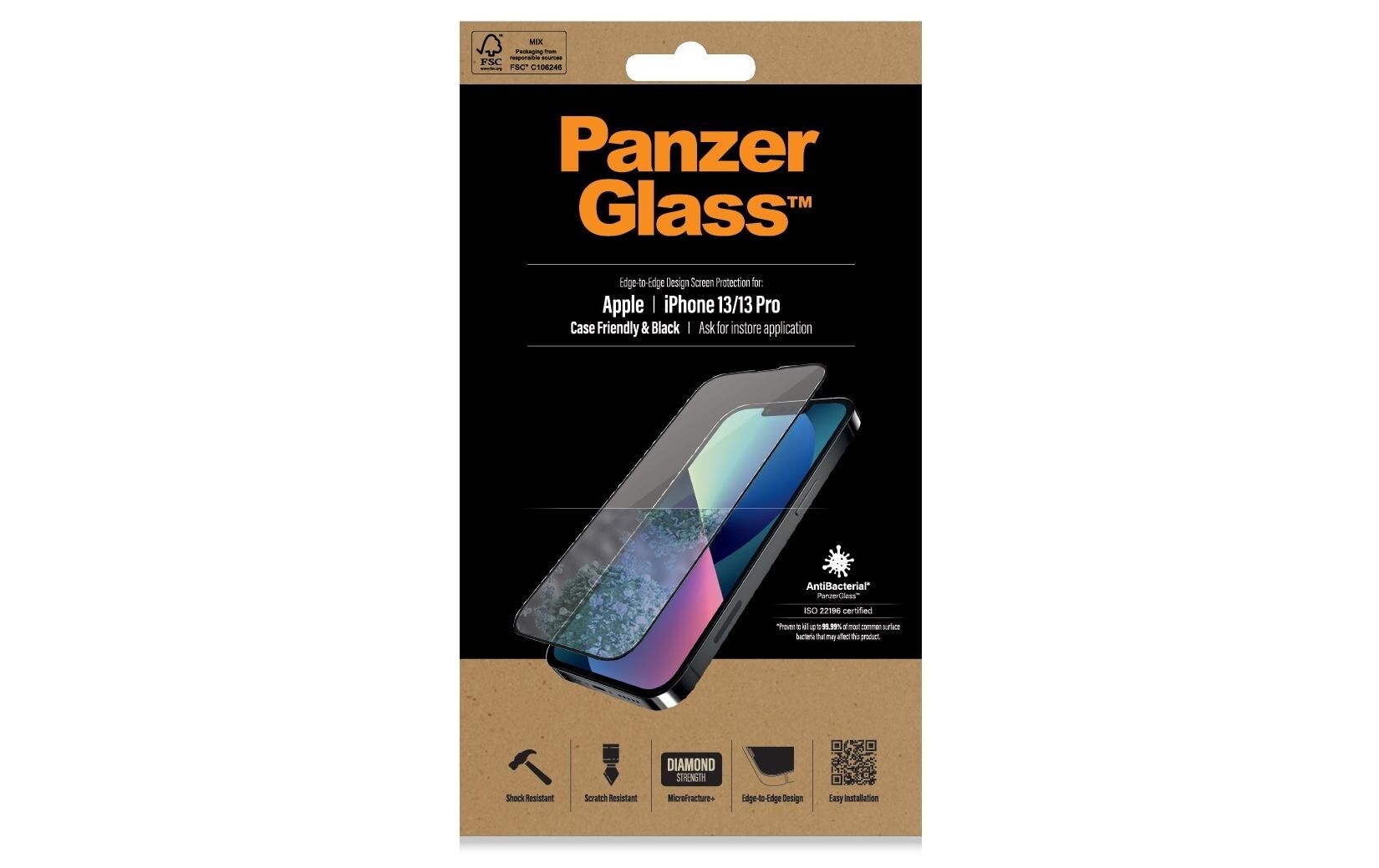 Image of PanzerGlass Displayschutzglas »Displayschutz Case«, für iPhone 13, iPhone 13 Pro, Mit Rahmen bei Ackermann Versand Schweiz