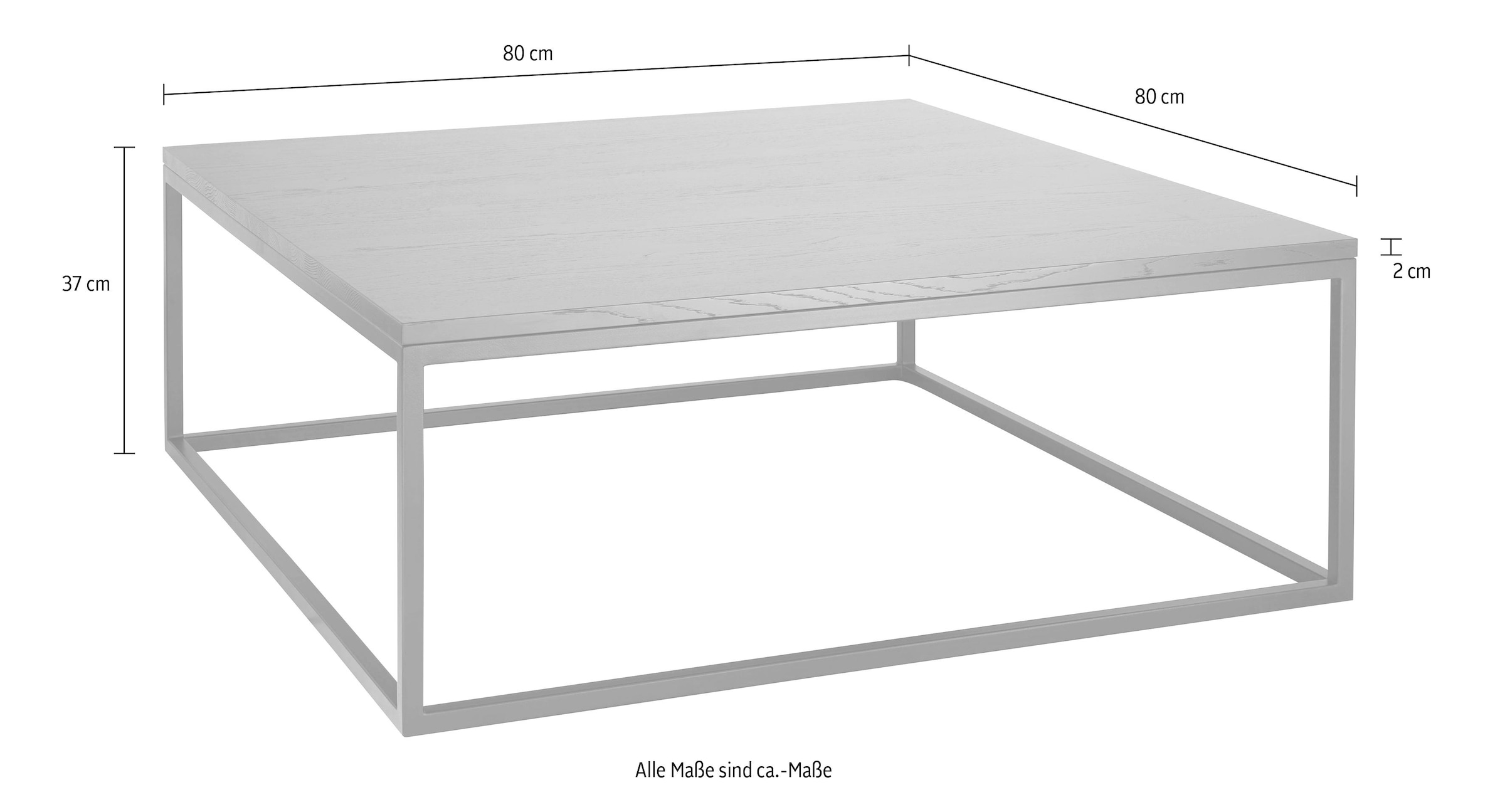 Home affaire Couchtisch »Voorst«, aus massiver Eiche und Metallgestell