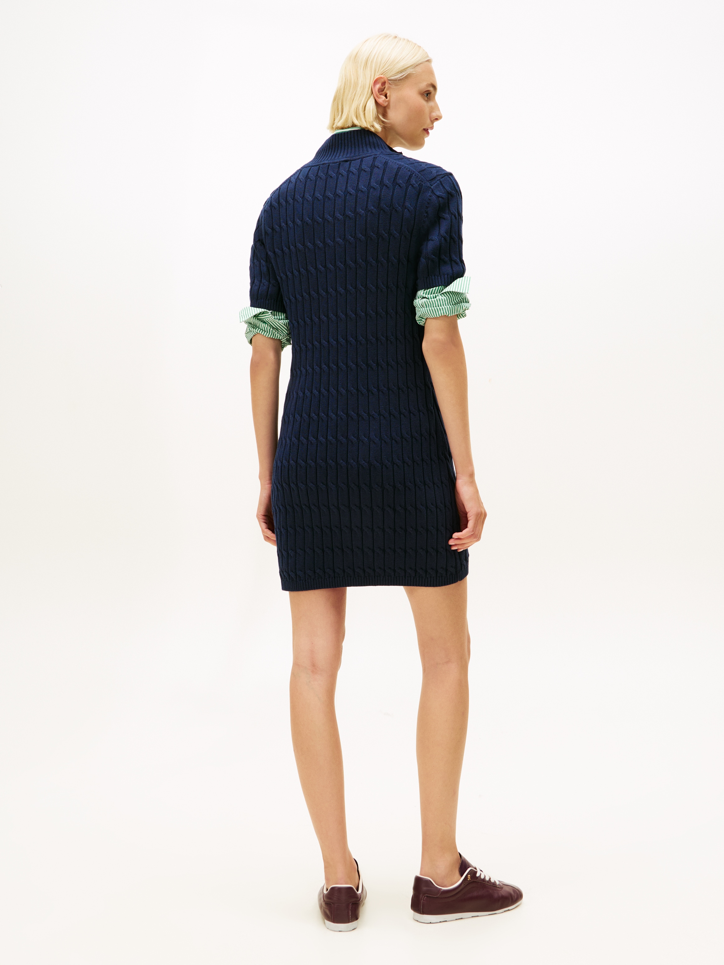Tommy Hilfiger Mini-robe »CO CABLE MID GG SHIFT MK DRESS« mit Zopfmuster