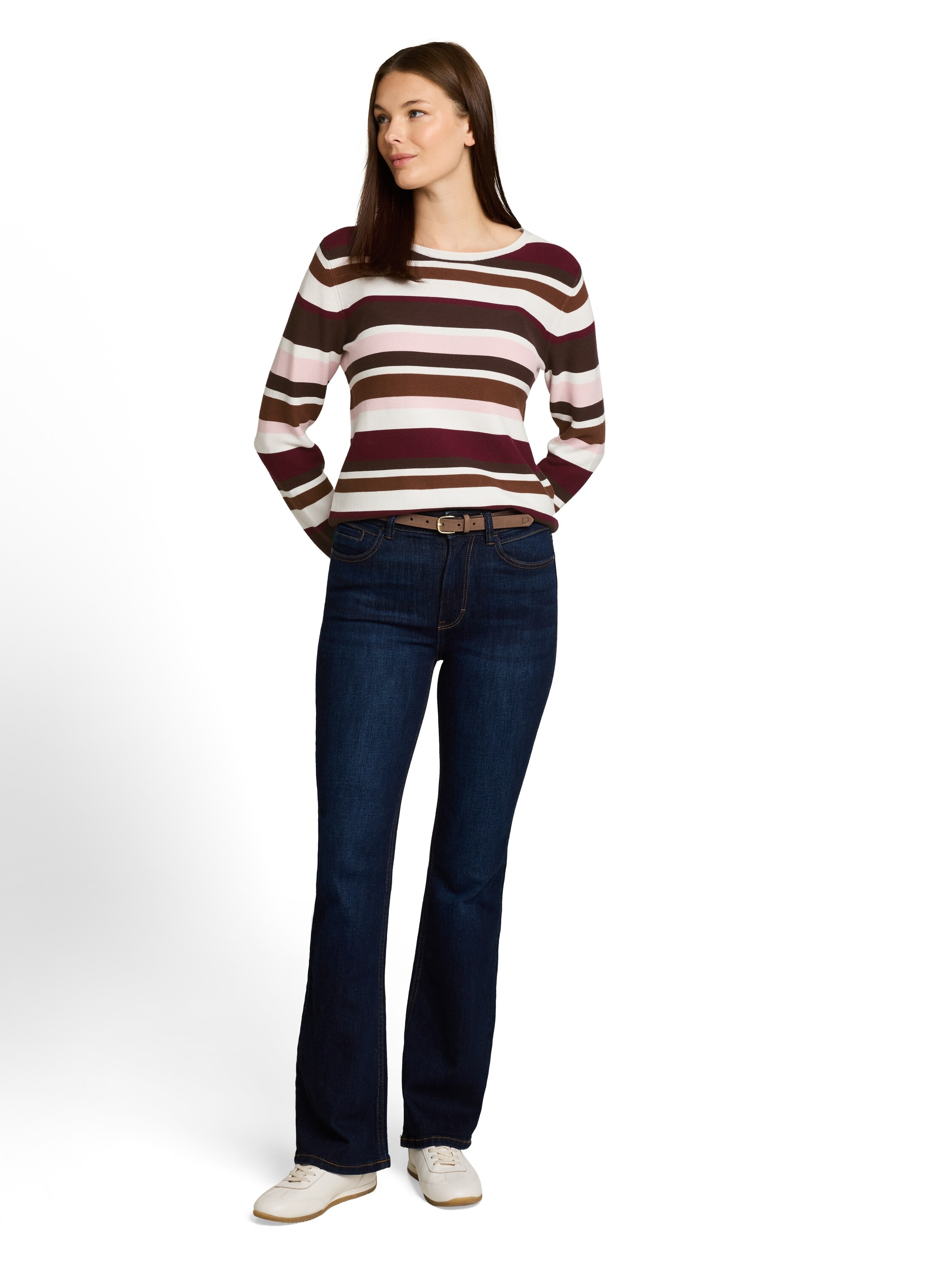 TOM TAILOR Pull en tricot »Regular« avec col rond et bords roulottés