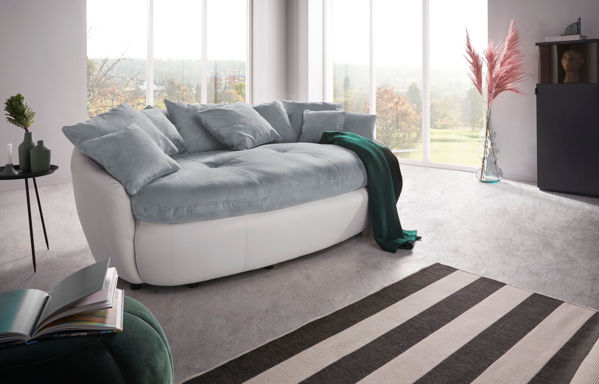 COTTA Canapé Big »Aruba« méga canapé confortable XXL en forme organique avec nombreux coussins