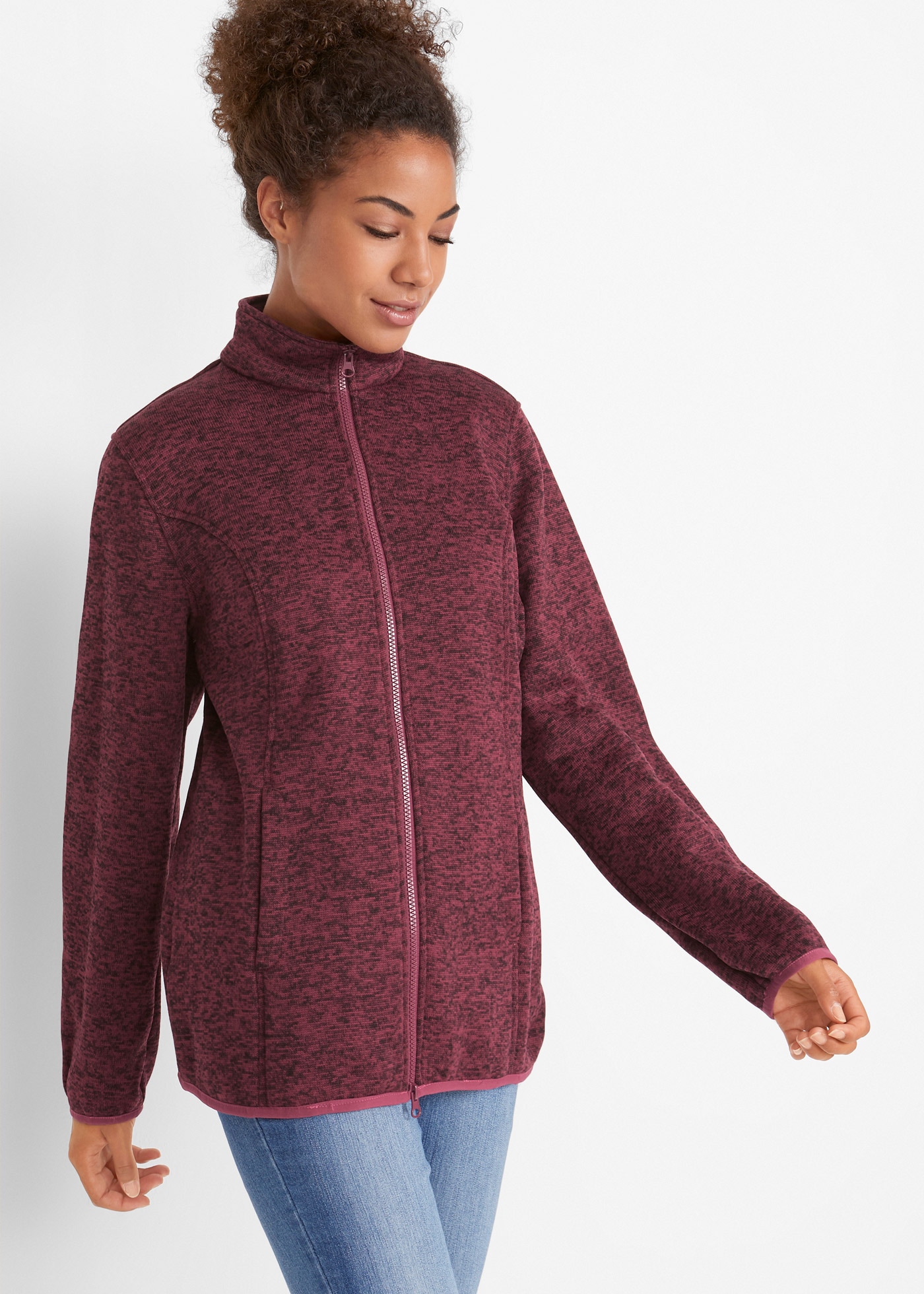bonprix mit Kapuze mit herausnehmbarer Strickfleecejacke, abnehmbare Kapuze