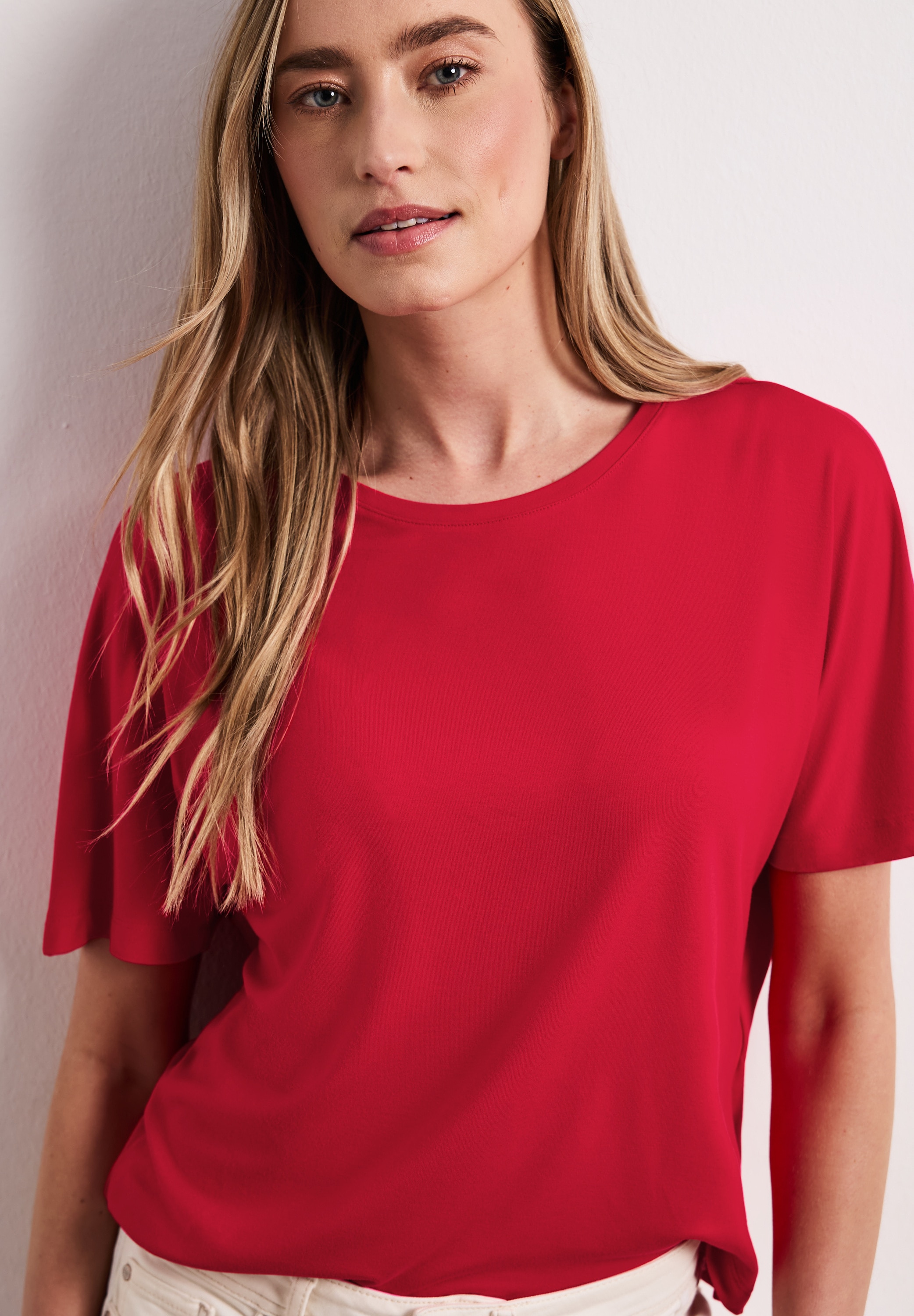 Image of STREET ONE Kurzarmshirt Sommershirt in Unifarbe