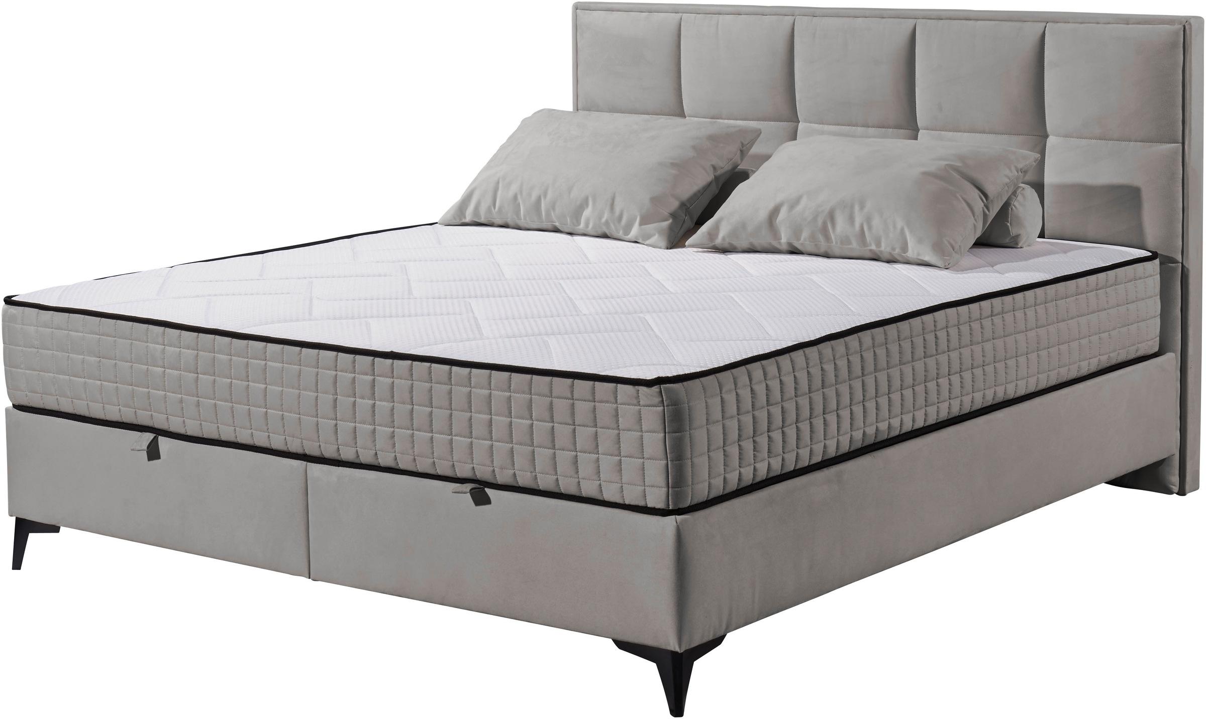 ED EXCITING DESIGN Lit de boxe »Monroe inkl. Bettkasten, erhältlich in den Breiten 160cm & 180cm« Duo-Matratze - feste Seite mit Kokosmatte