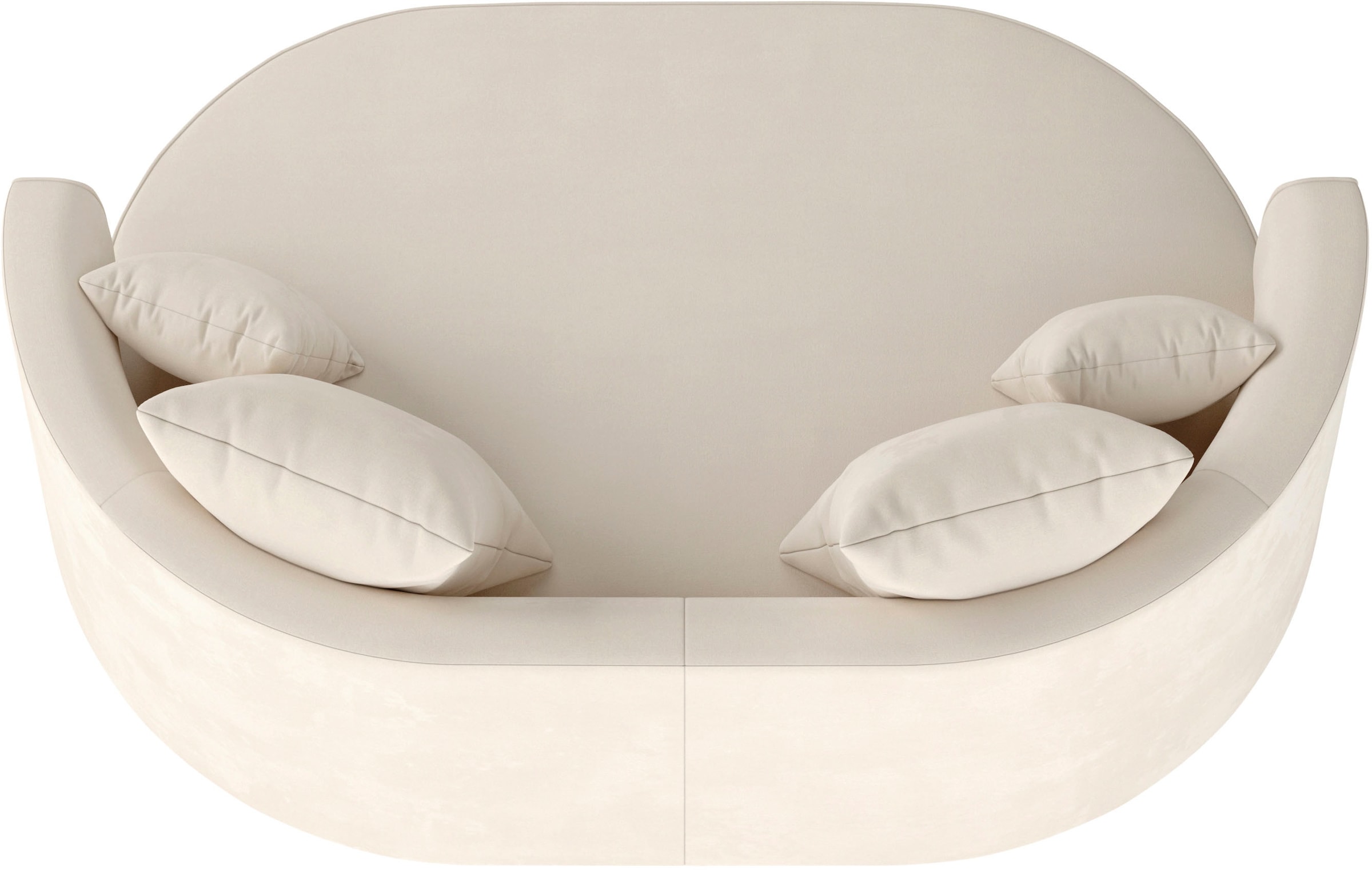 LeGer Home by Lena Gercke 2,5-Sitzer »ISALIE, rundes Loungesofa, mit Kissen, perfekt gepolstert«, moderne Stoffe, mit 4 Zierkissen, extra grosse Sitzfläche