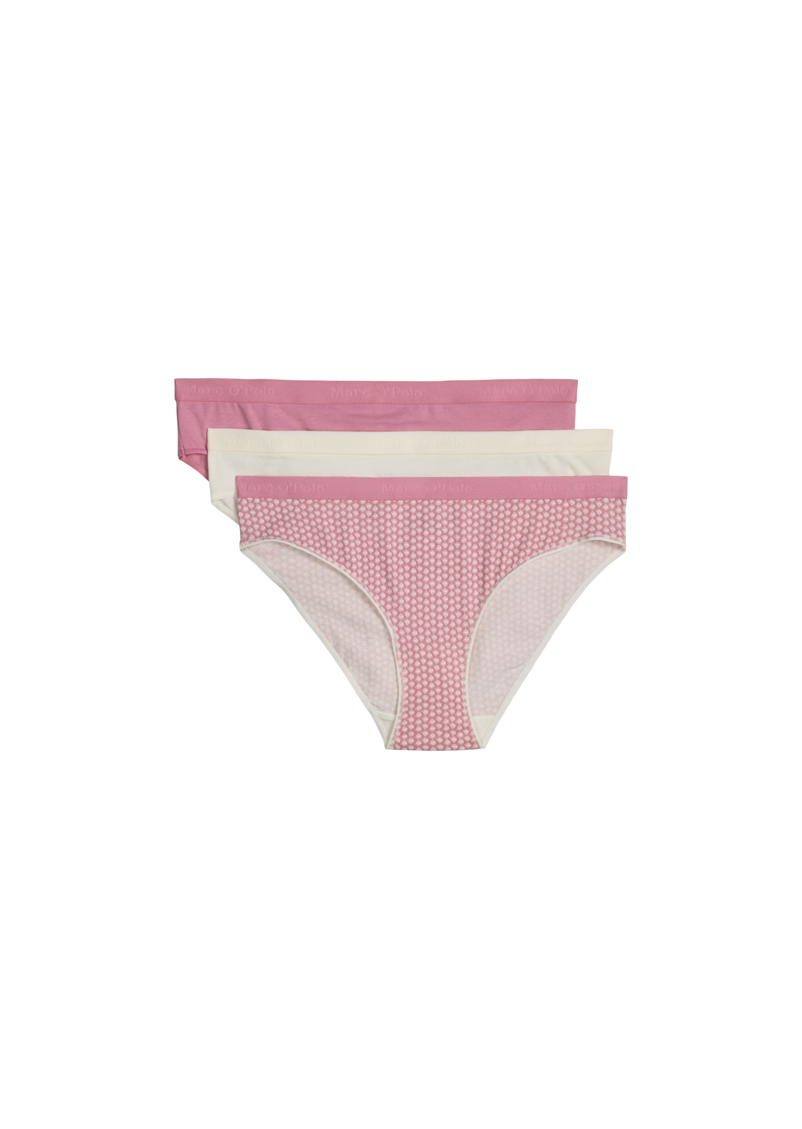 Marc O'Polo Slip »Essentials« 3er Pack,  mit elastischem Logobund, uni und gestreift