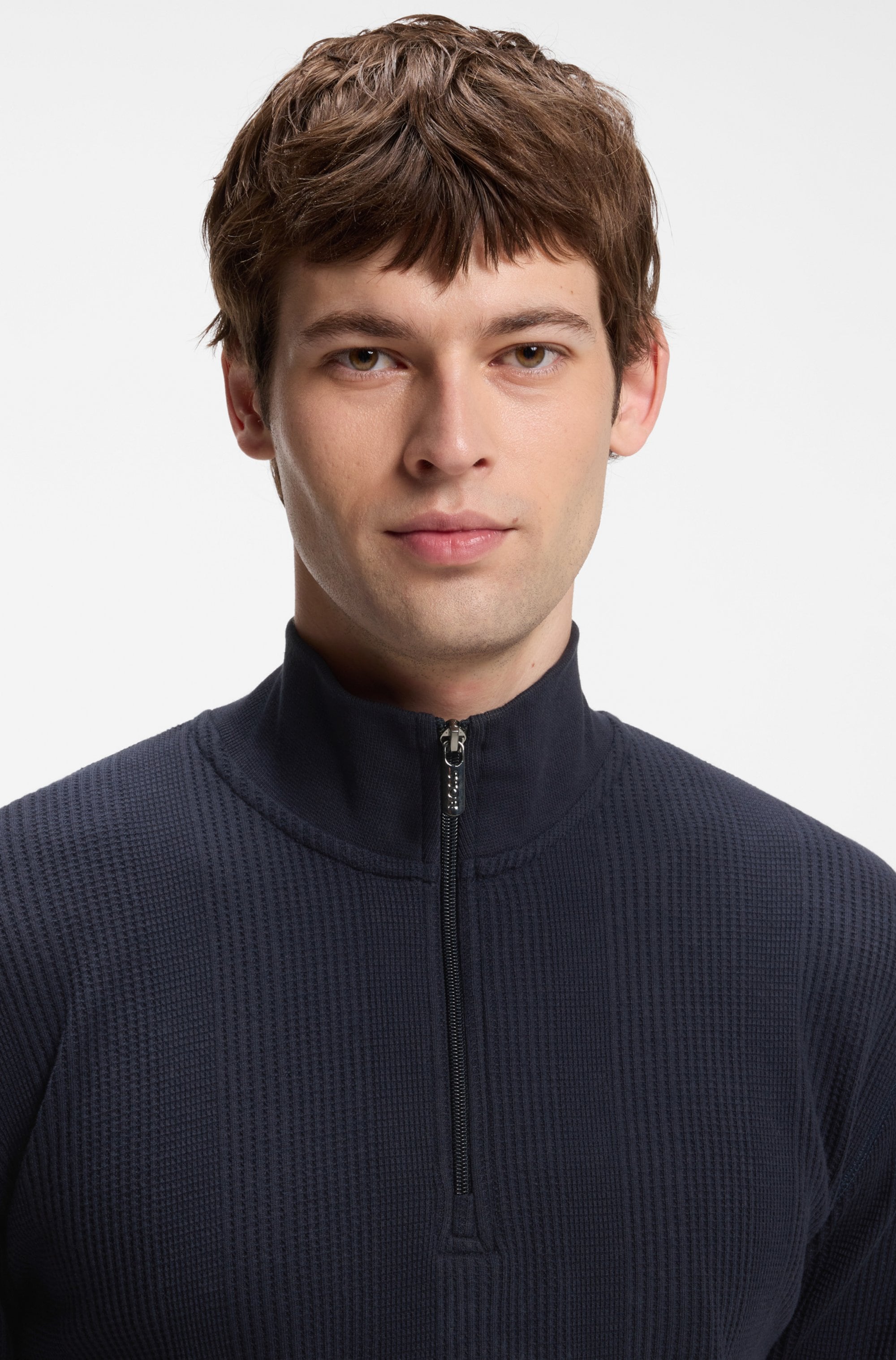 BOSS Sweat-shirt »Structure 1/4 Zip«, avec col montant
