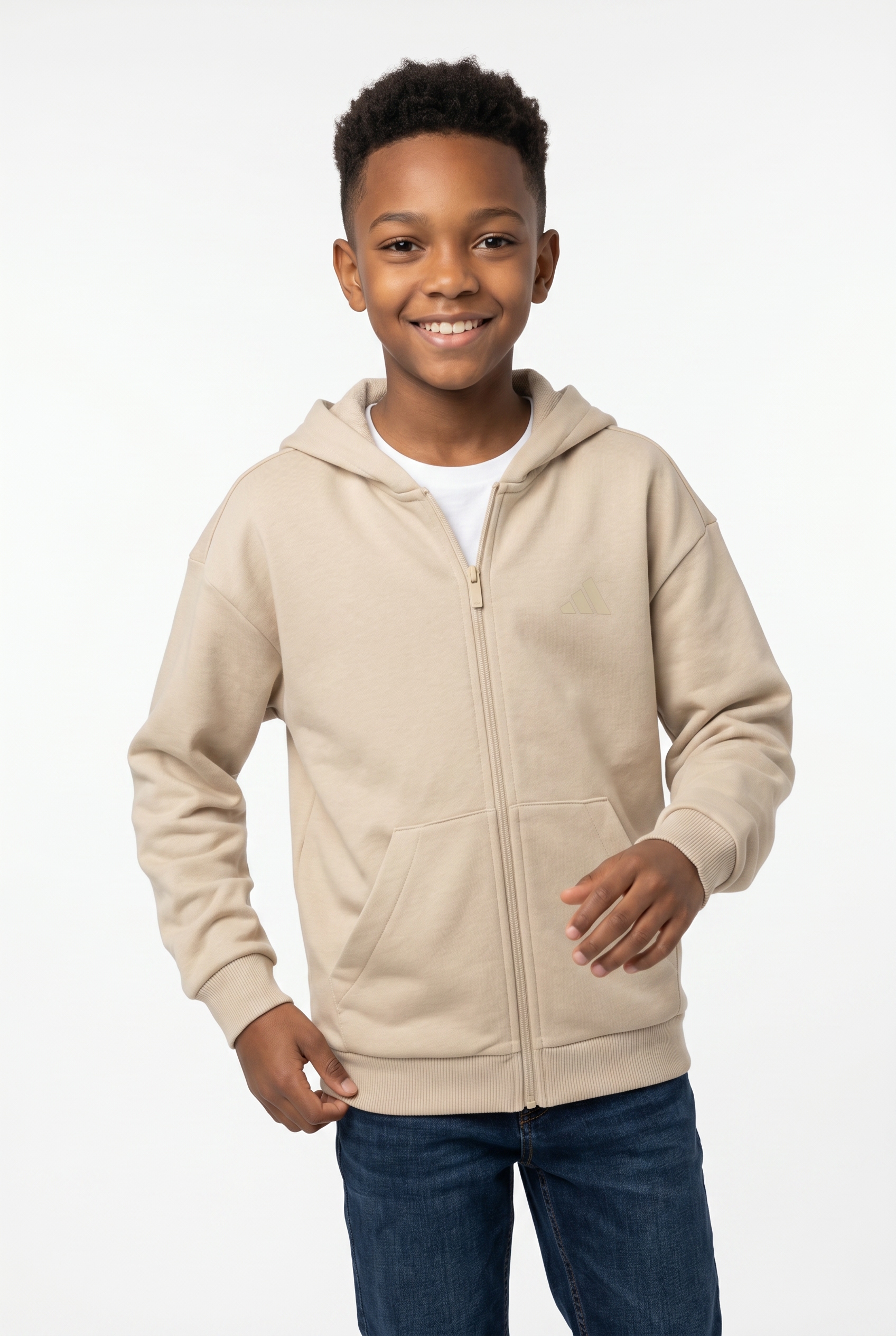 Image of adidas Sportswear Kapuzensweatshirt "ESSENTIALS, DURCHGEHENDER REISSVERSCHLUSS", für Kinder, mit Kapuze