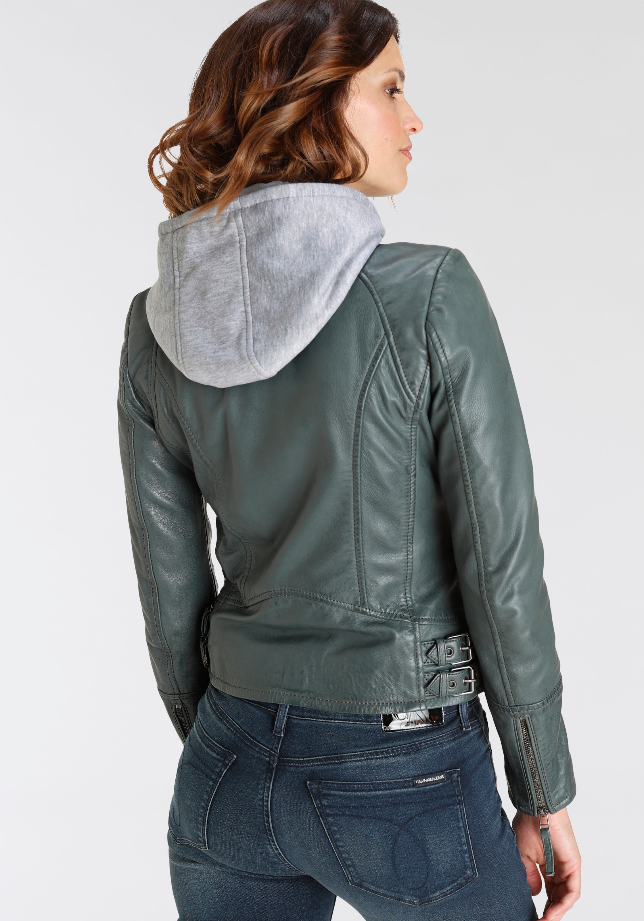 Gipsy Lederjacke »NOLA«, mit Kapuze, Two-in-One Style - mit abnehmbarer Jersey-Kapuze