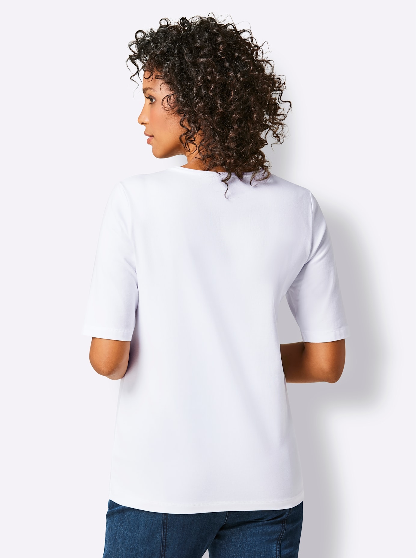 CREATION L PREMIUM V-Shirt »Pima-Baumwoll-Shirt«, (1 tlg.)