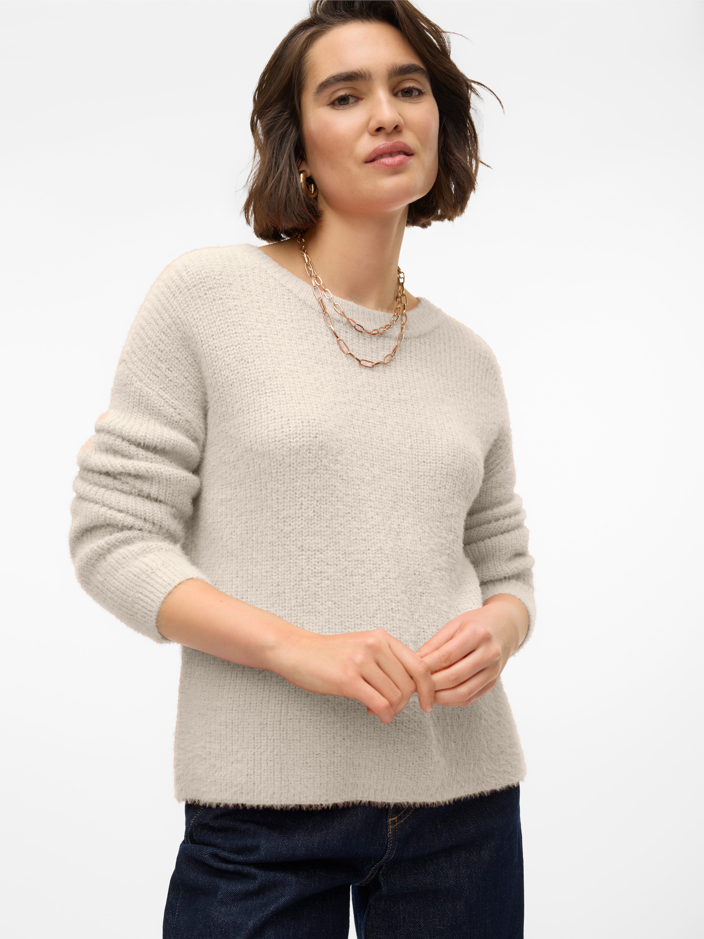 Image of Vero Moda Strickpullover "VMPUFF LS O-NECK PULLOVER BOO"