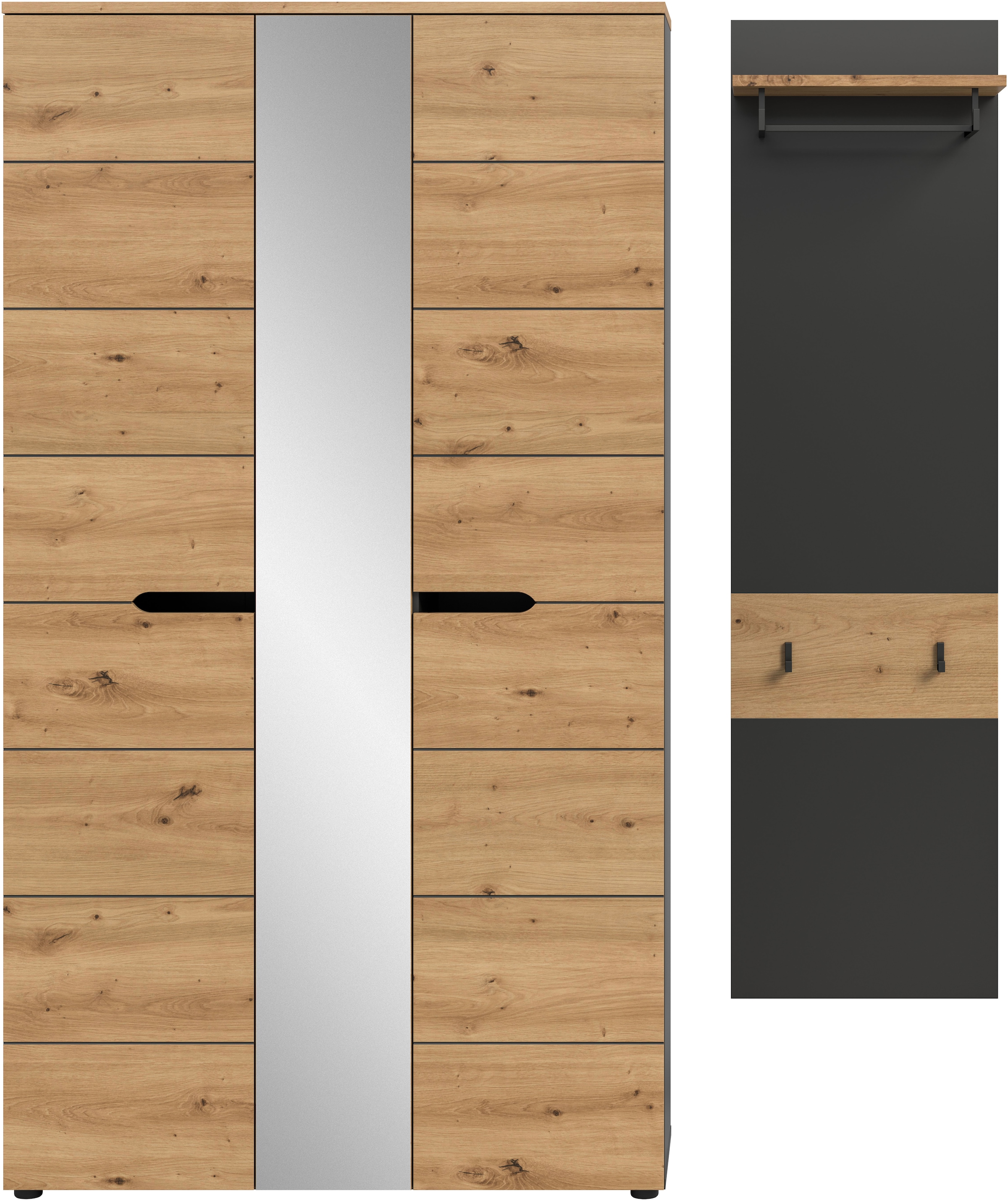 Image of Home affaire Garderoben-Set "REHAT, TOPSELLER, 2-teilig, Breite 165 cm, individuell stellbar" Set, best. aus: Garderobenschrank & Garderobenpaneel, 2 Stk. tlg.