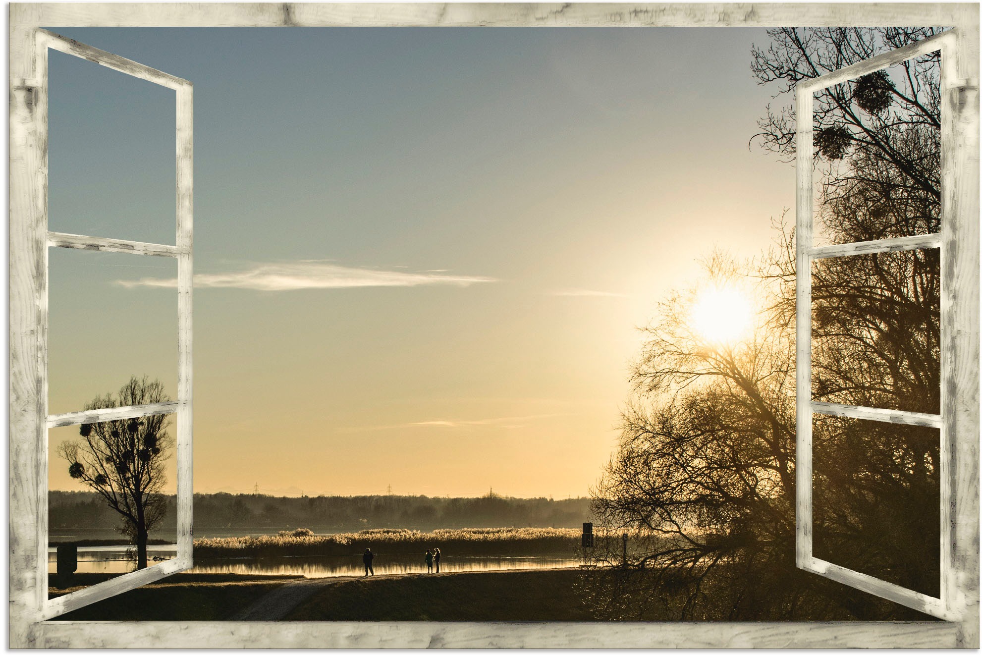 Image of Artland Wandbild »Europareservat Unterer Inn«, Fensterblick, (1 St.), in vielen Grössen & Produktarten - Alubild / Outdoorbild für den Aussenbereich, Leinwandbild, Poster, Wandaufkleber / Wandtattoo auch für Badezimmer geeignet bei Ackermann Versand Schwe