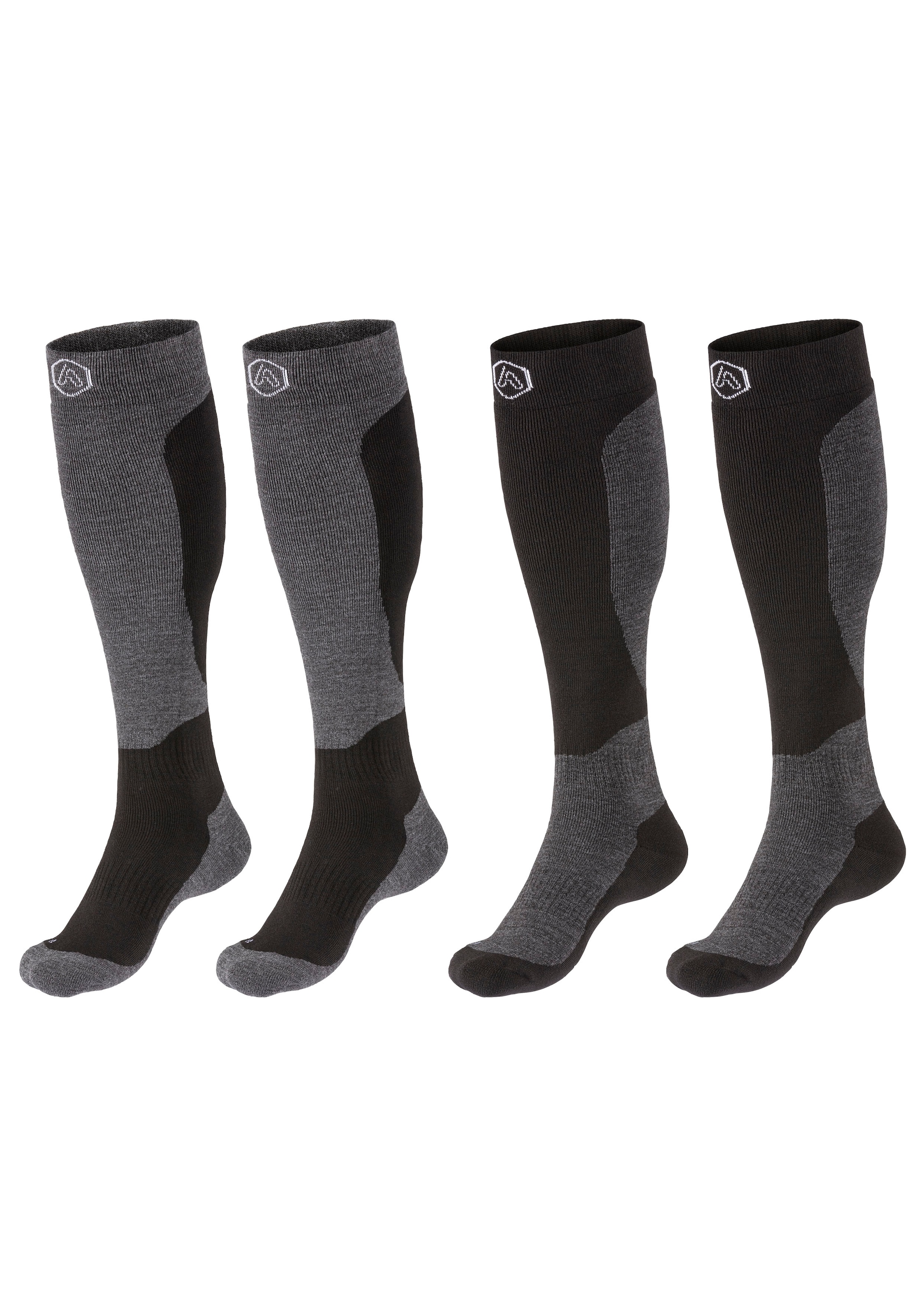 Image of Apollo Kniestrümpfe "ADULTS SKI SOCKS DESIGN" 2er Pack, Unisex, hoch, mit Logostickerei in zwei verschiedenen Designs