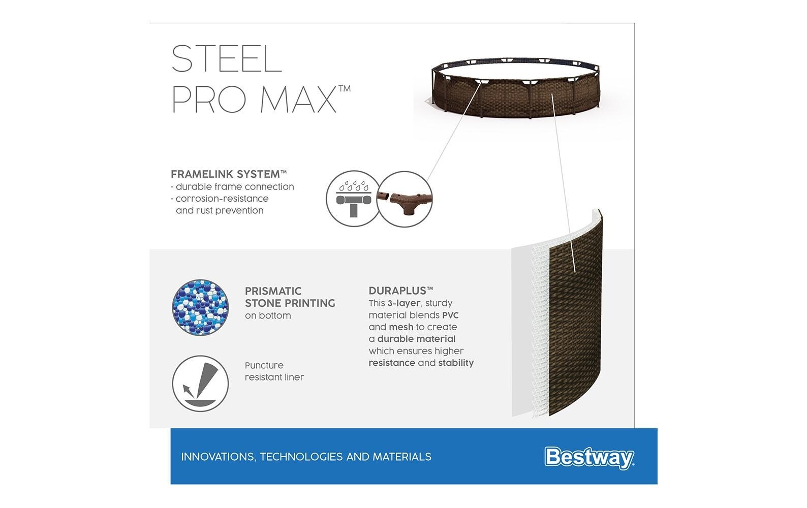 Bestway Pool »Steel Pro Max mit Filterpumpe 366 x 100 cm«
