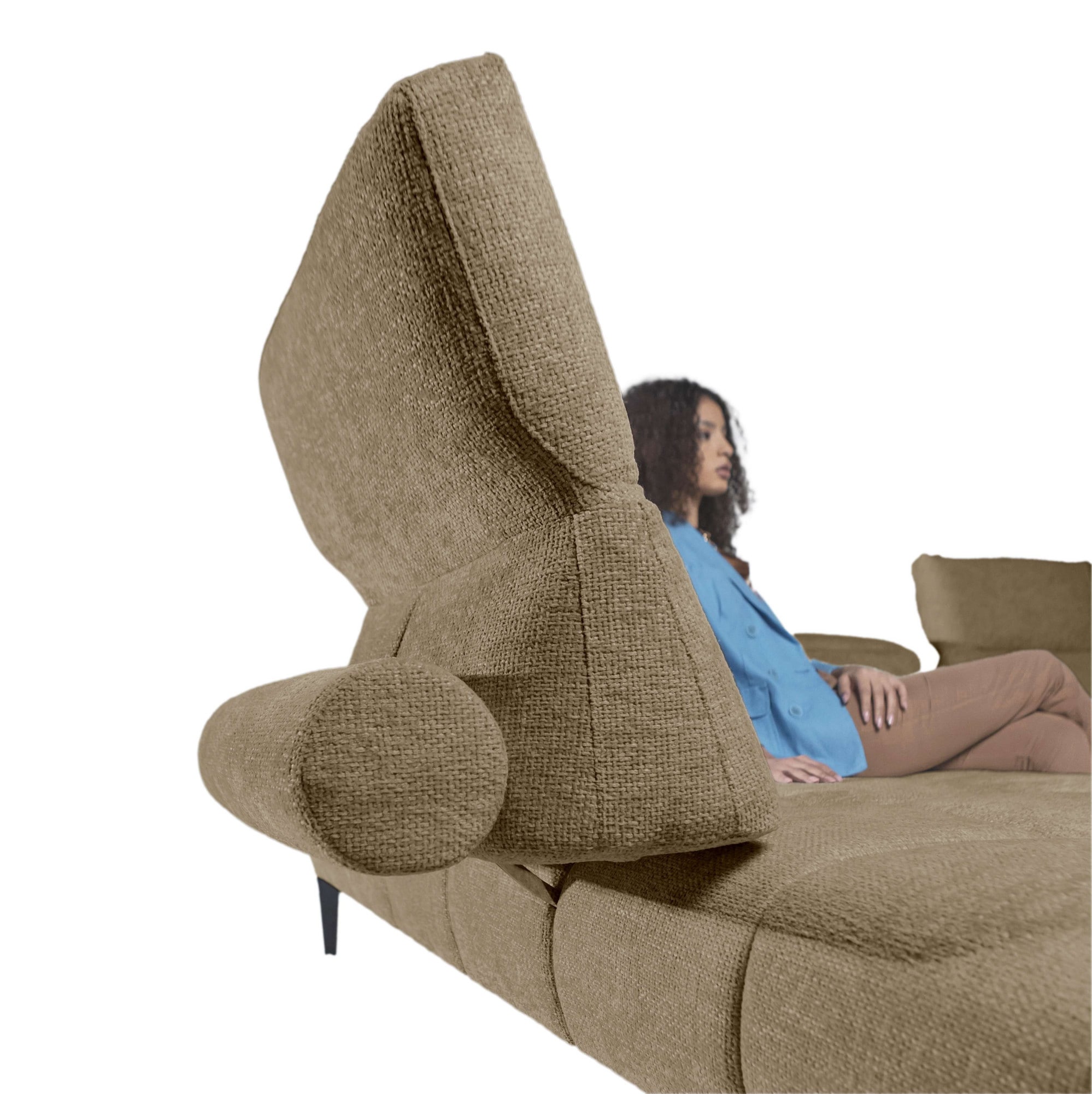 CALIA ITALIA Canapé d'angle »Skyline, Made in Italy, Design-Sofa, L-Form, mit Sitztiefenverstellung« verstellbare Armlehne und Kopfstütze für maximalen Komfort