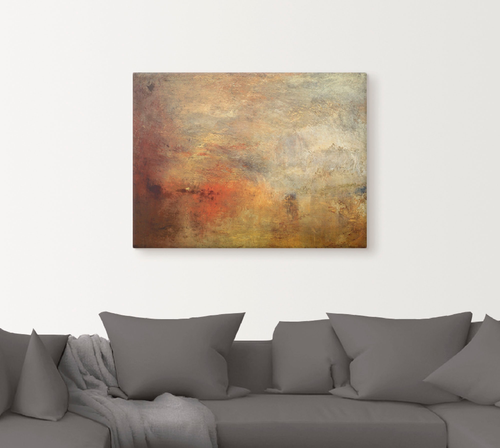 Artland Tableau sur toile »Sonnenuntergang über einem See. 1840« 1 cuis tlg. auf Holzrahmen gespannt