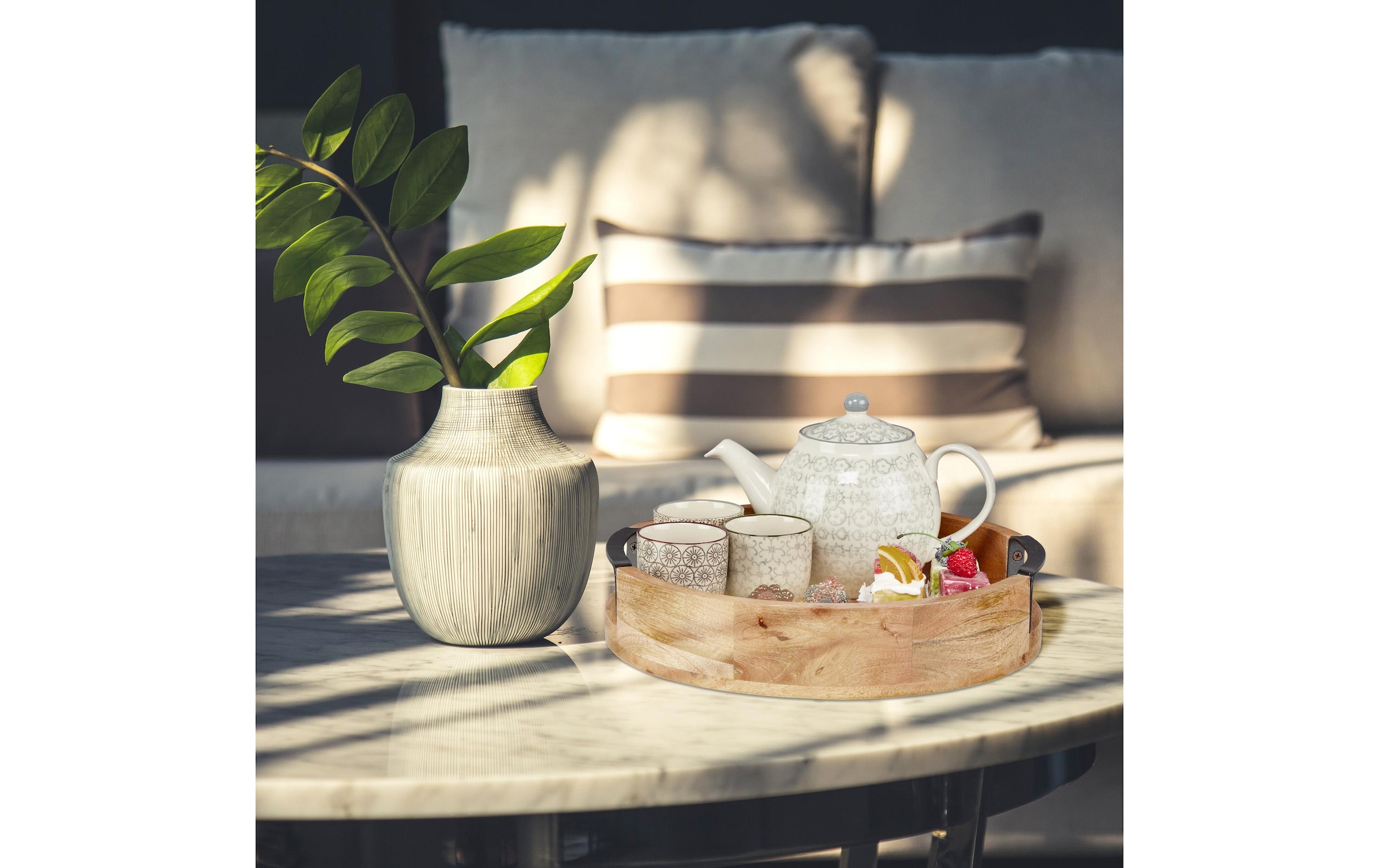 relaxdays Tablett »Mangoholz 35 cm«