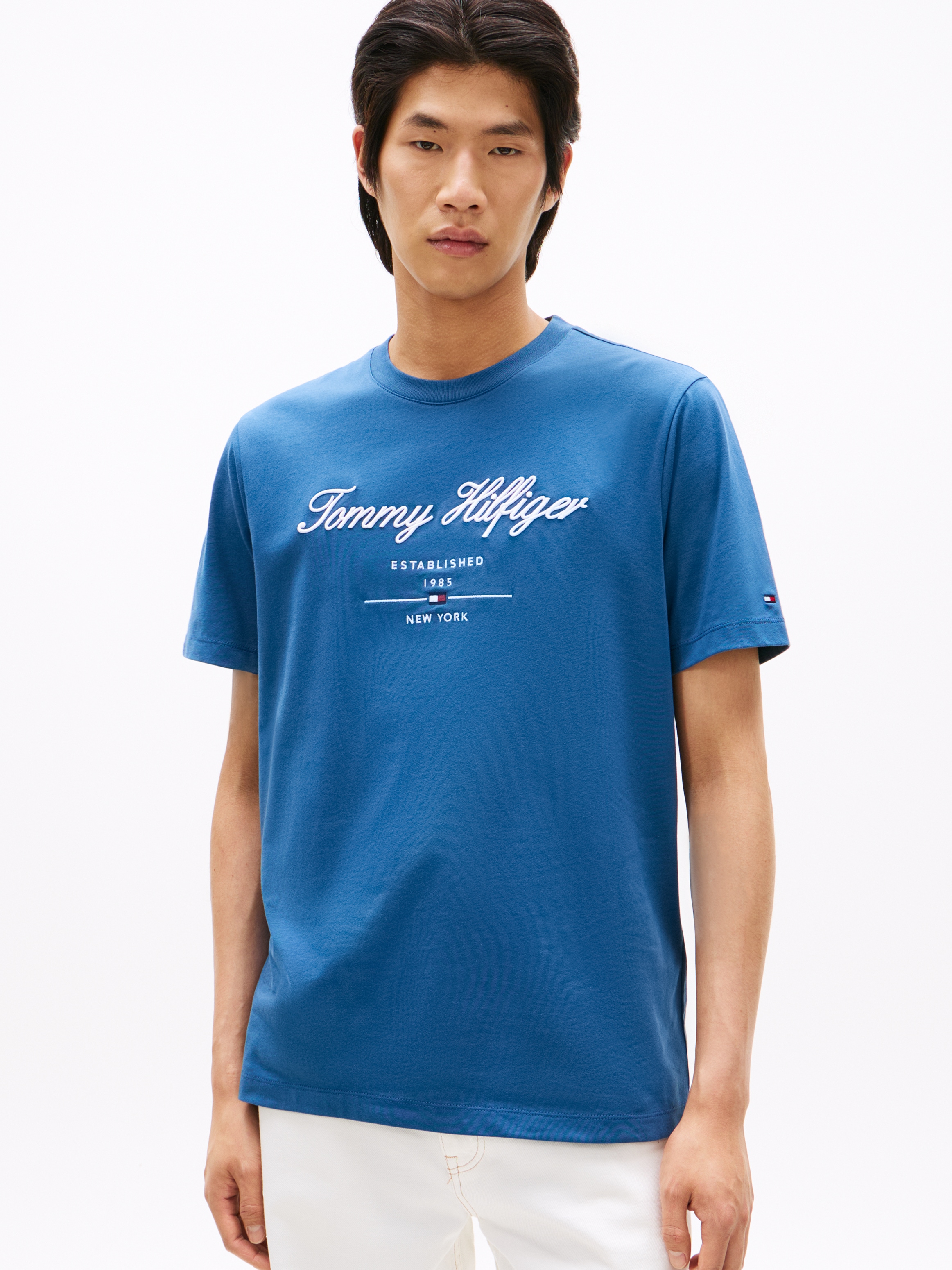 Tommy Hilfiger T-shirt »SCRIPT LOGO TEE« mit aufgesticktem Logo