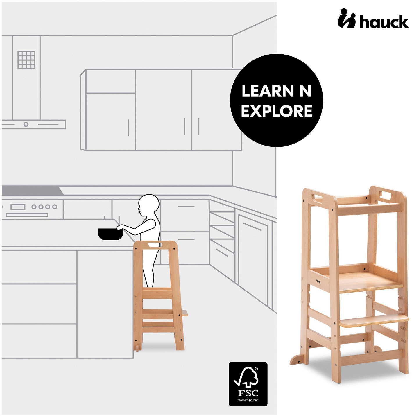 Hauck Assis-debout »Lernturm Learn N Explore, Natural« ()