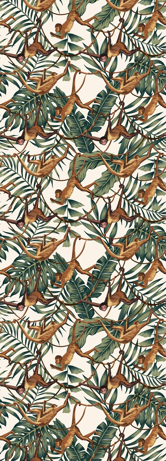 Image of queence Vinyltapete "Laura" Motiv bedruckt botanisch floral gemustert natürlich glatt 90x250cm, selbstklebend, kinderleichte Anbringung, Sticker